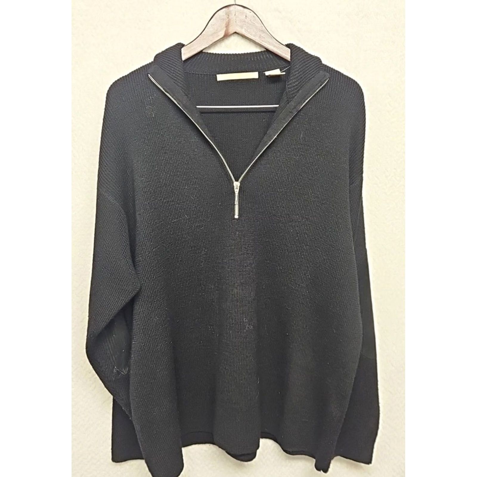 Perry Ellis VINTAGE Perry Ellis Sweater Pullover Knit Wool Black Medium Mens Quarter Zip Des... Size US M / EU 48-50 / 2 - 2 Thumbnail