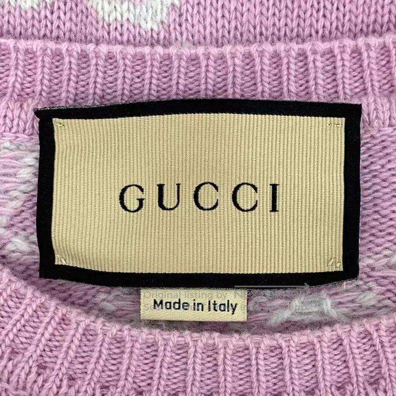 Gucci Gucci Pink logo jacquad full printed wool round-neck short Size XS / US 0-2 / IT 36-38 - 5 Thumbnail
