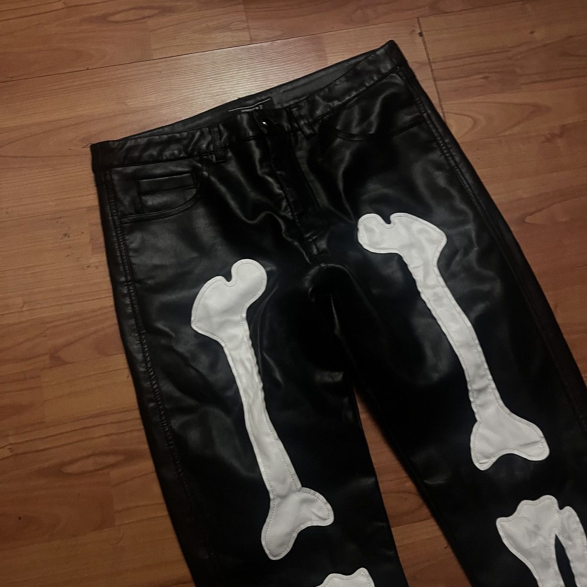Other H&M Skeleton Faux Leather Jeans 32x30 Size US 32 / EU 48 - 4 Thumbnail