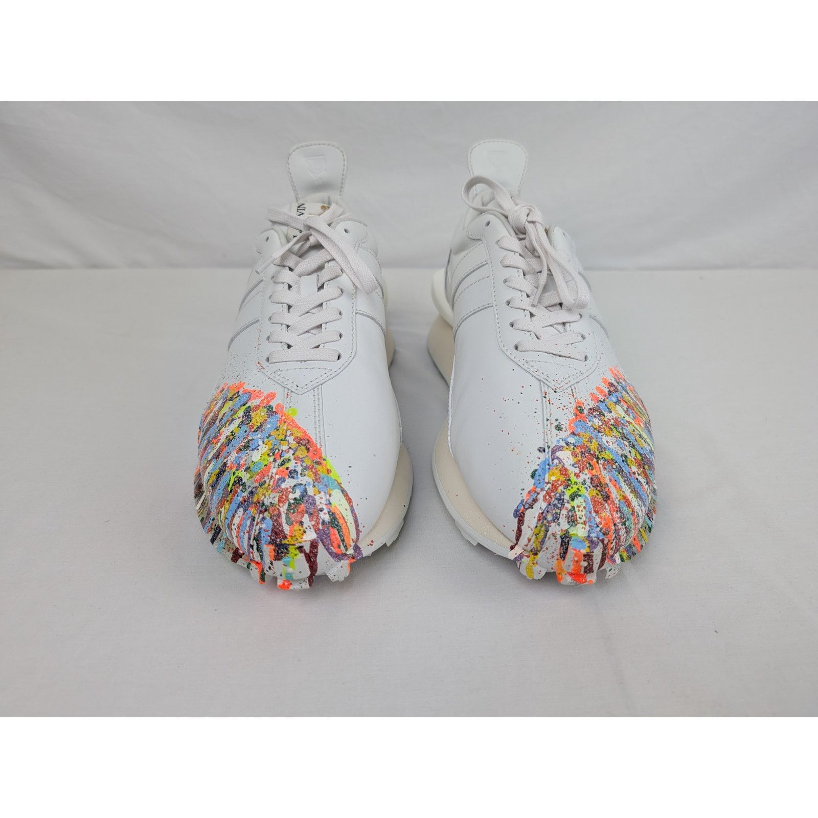 Lanvin o1rshd1 Paint Splatter Bump Sneakers in White Size US 14 / EU 47 - 8 Thumbnail
