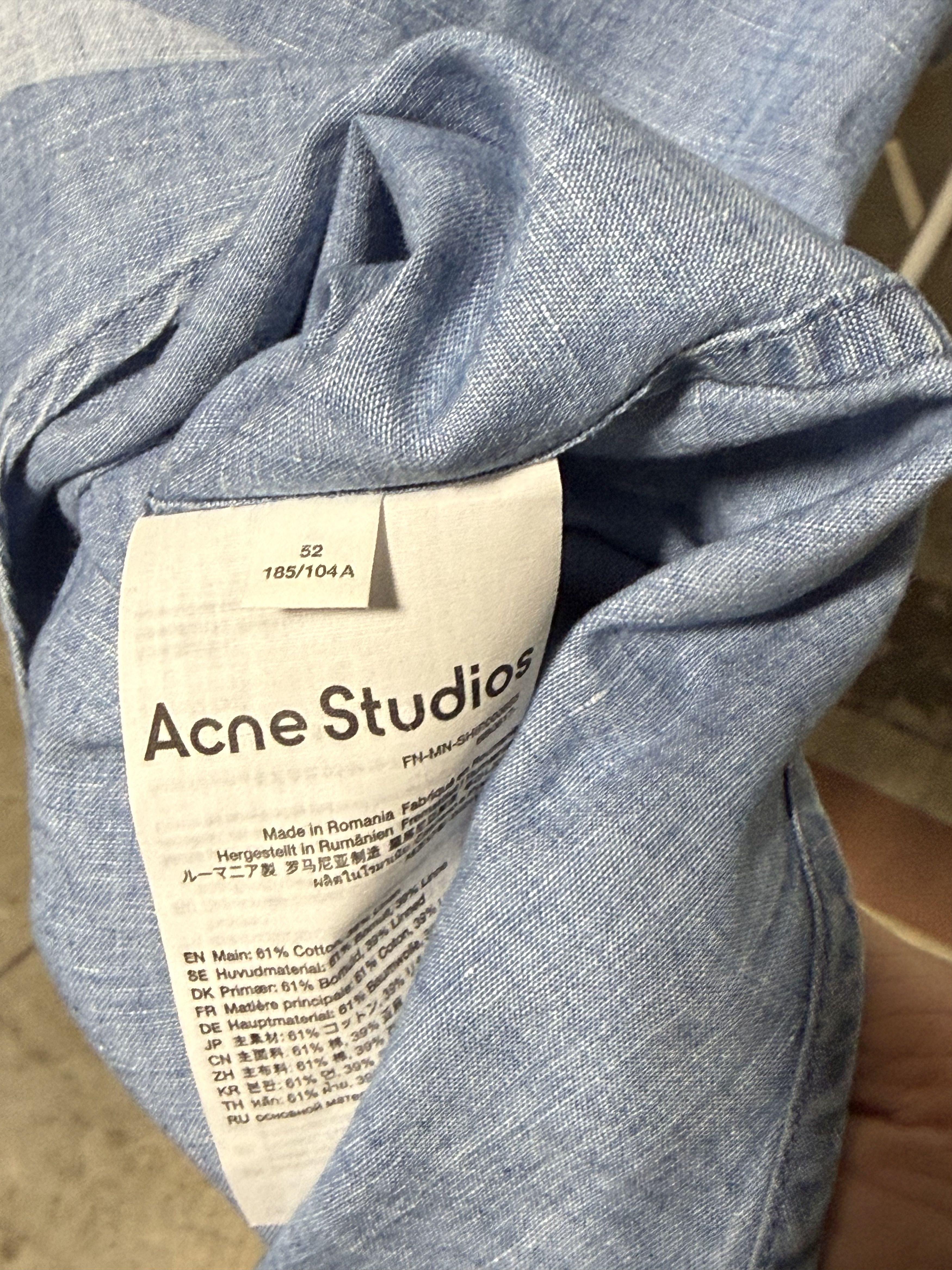 Acne Studios Acne Studios Chambray Shirt 'Blue' Size US XL / EU 56 / 4 - 4 Thumbnail