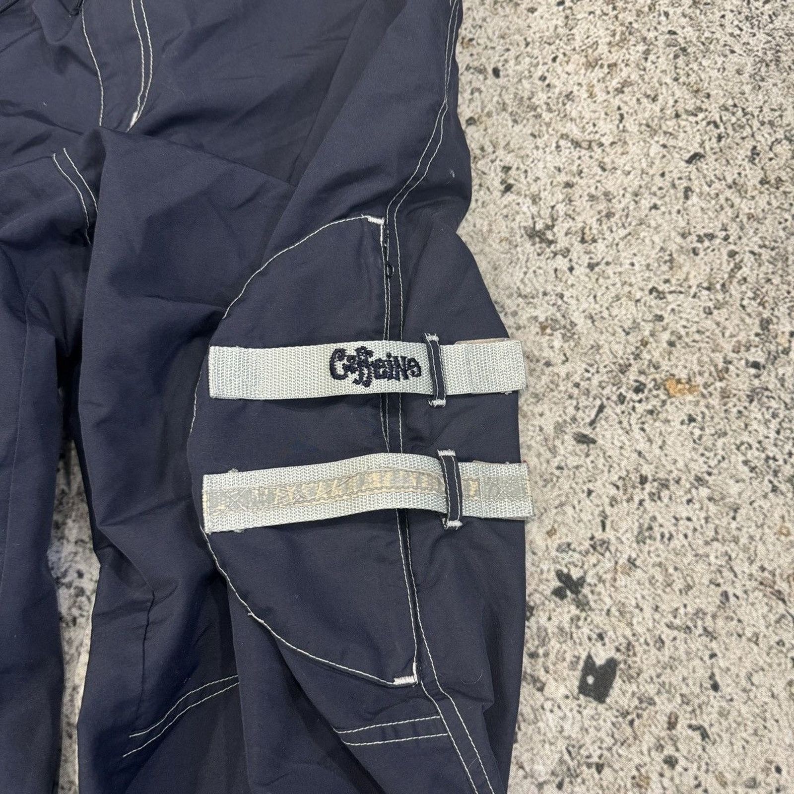Vintage Y2K Caffeine Raver Nylon Multi Pocket Cargo Pant JNCO SKATER Size US 30 / EU 46 - 3 Thumbnail
