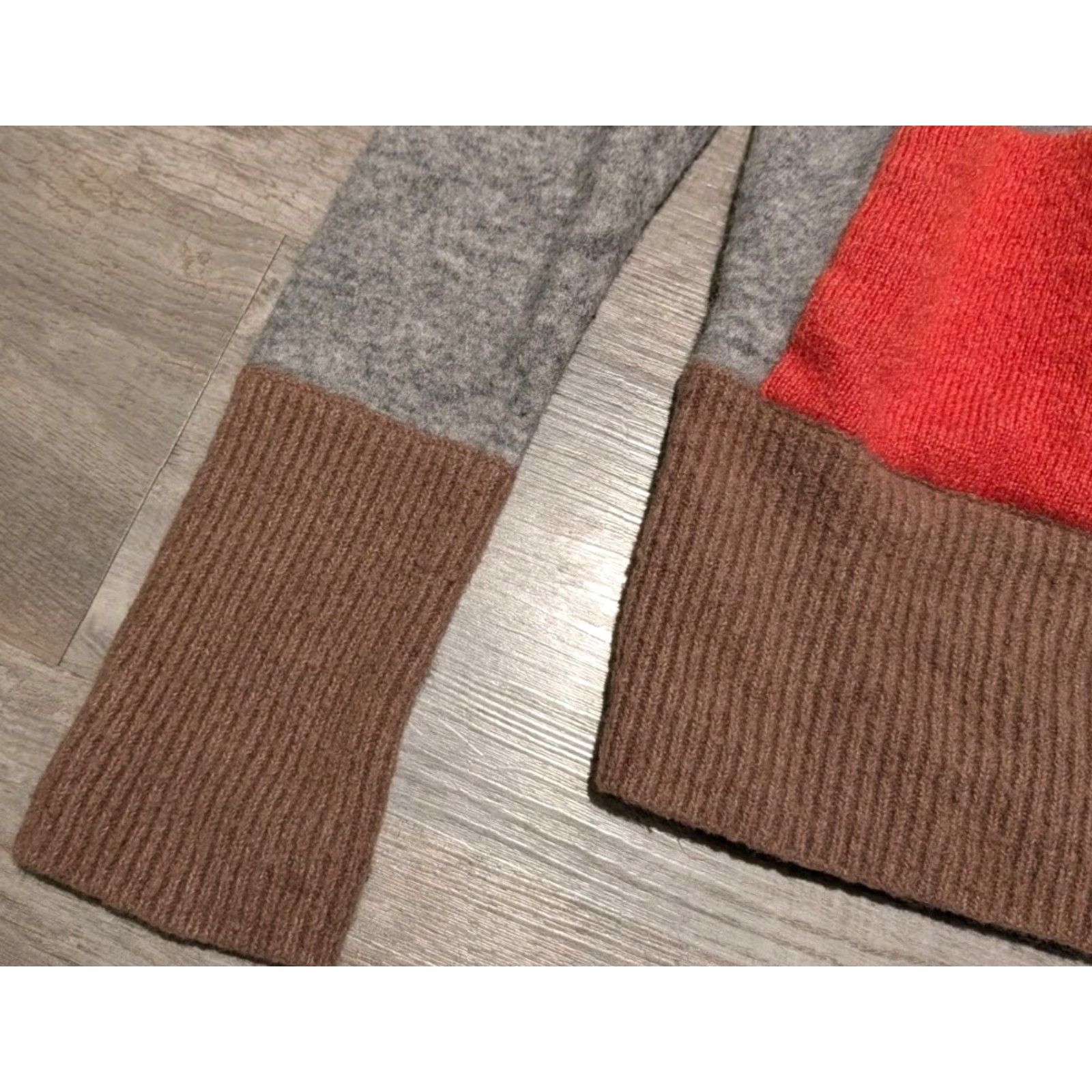 Cos COS Colorblock Wool Blend Cardigan Sweater Gray Women's XS Relaxed Fit Size XS / US 0-2 / IT 36-38 - 5 Thumbnail