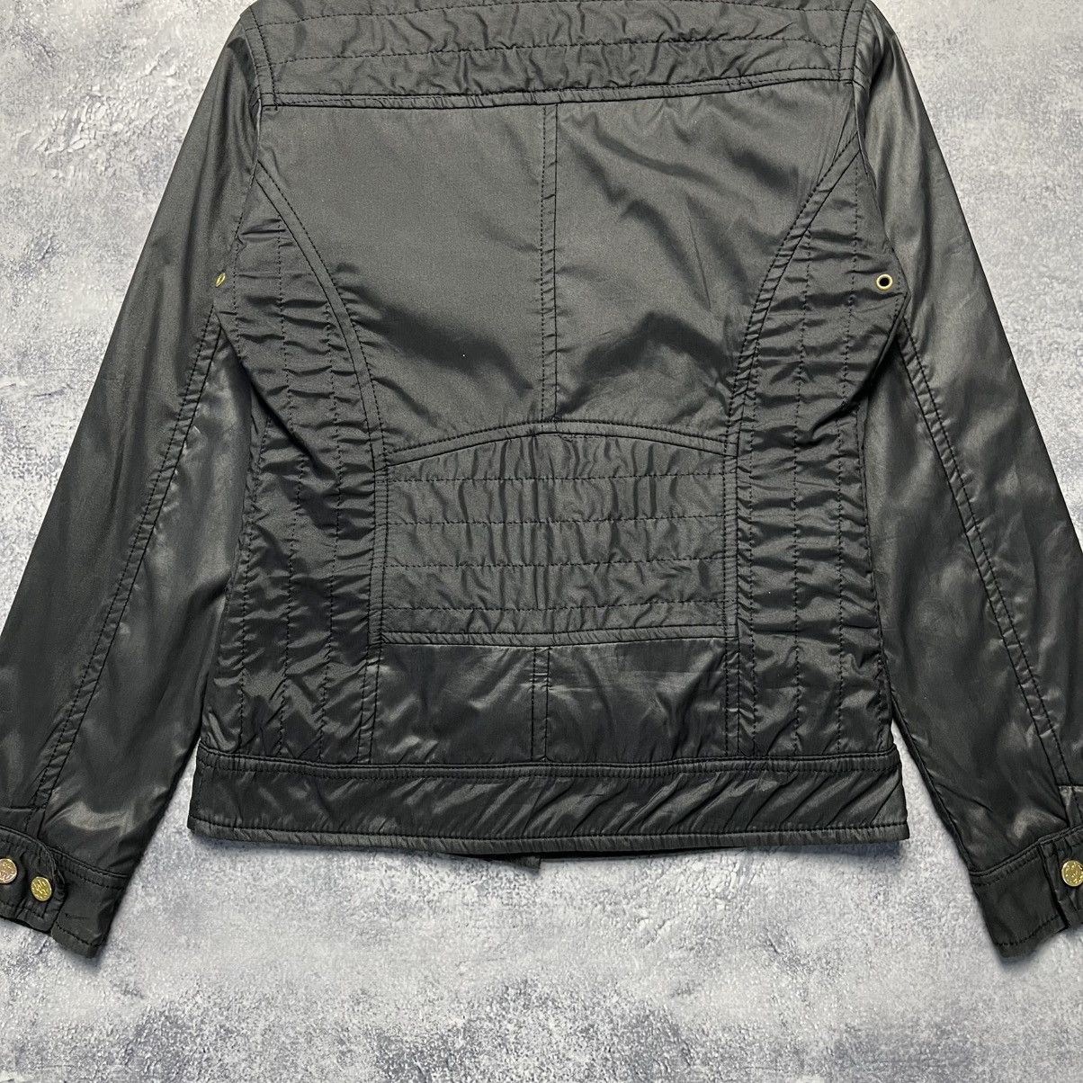 Roberto Cavalli Vintage Roberto Cavalli Black Nylon Cropped Biker Jacket Size S / US 4 / IT 40 - 9 Thumbnail
