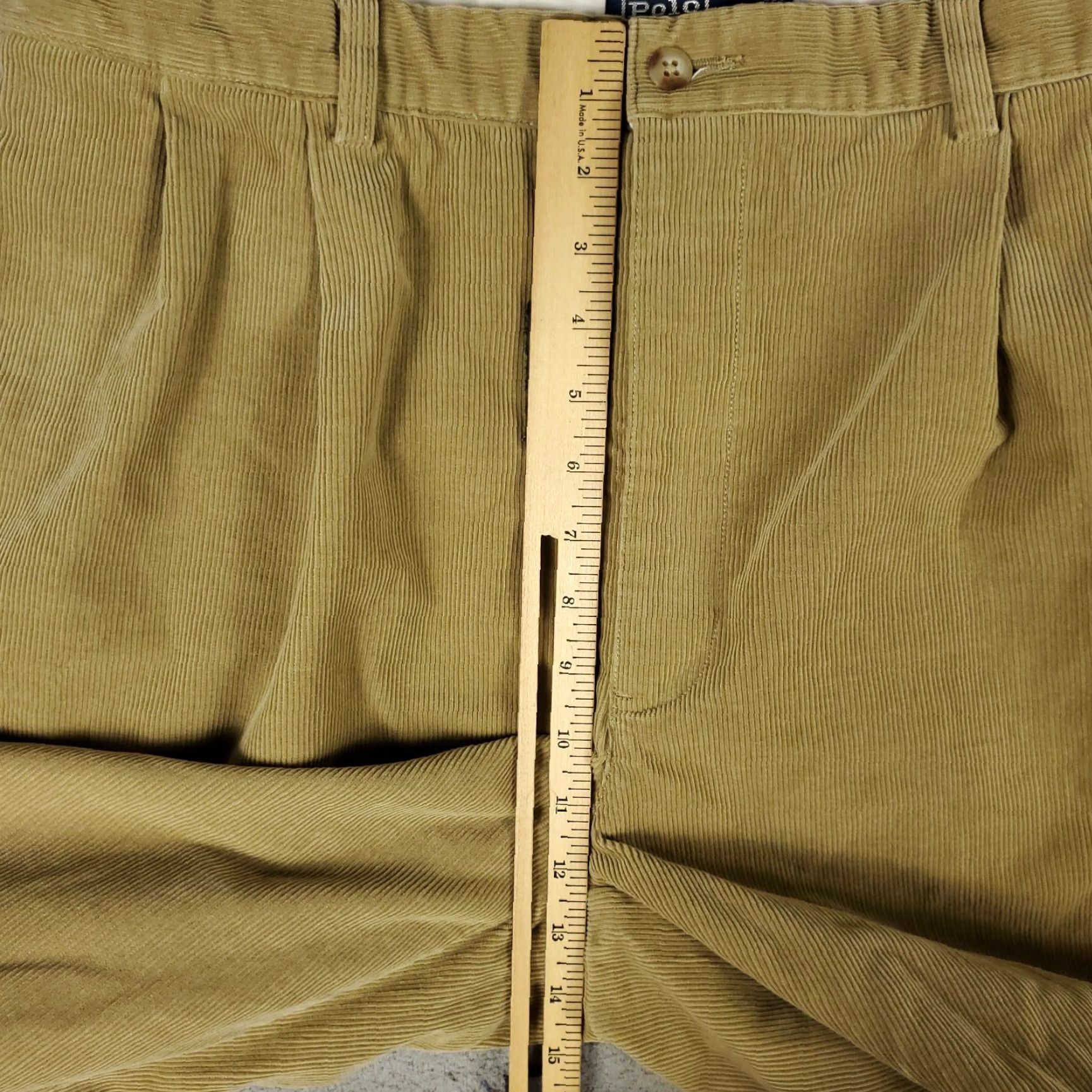 Ralph Lauren Ralph Lauren Chino Pants Mens 36x34 Beige Corduroy Pleated Straight Regular Fit Size US 36 / EU 52 - 4 Thumbnail