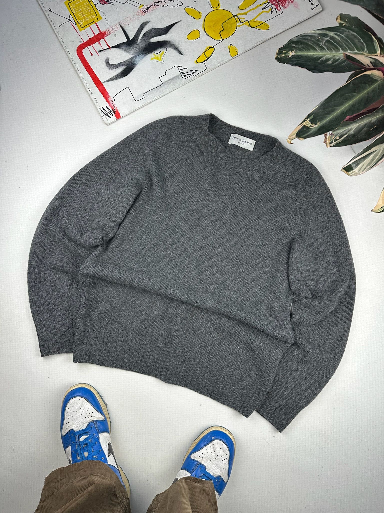 Officine Generale Officine Generale Merino Wool Crew Neck Sweater Luxury Size US M / EU 48-50 / 2 - 4 Thumbnail