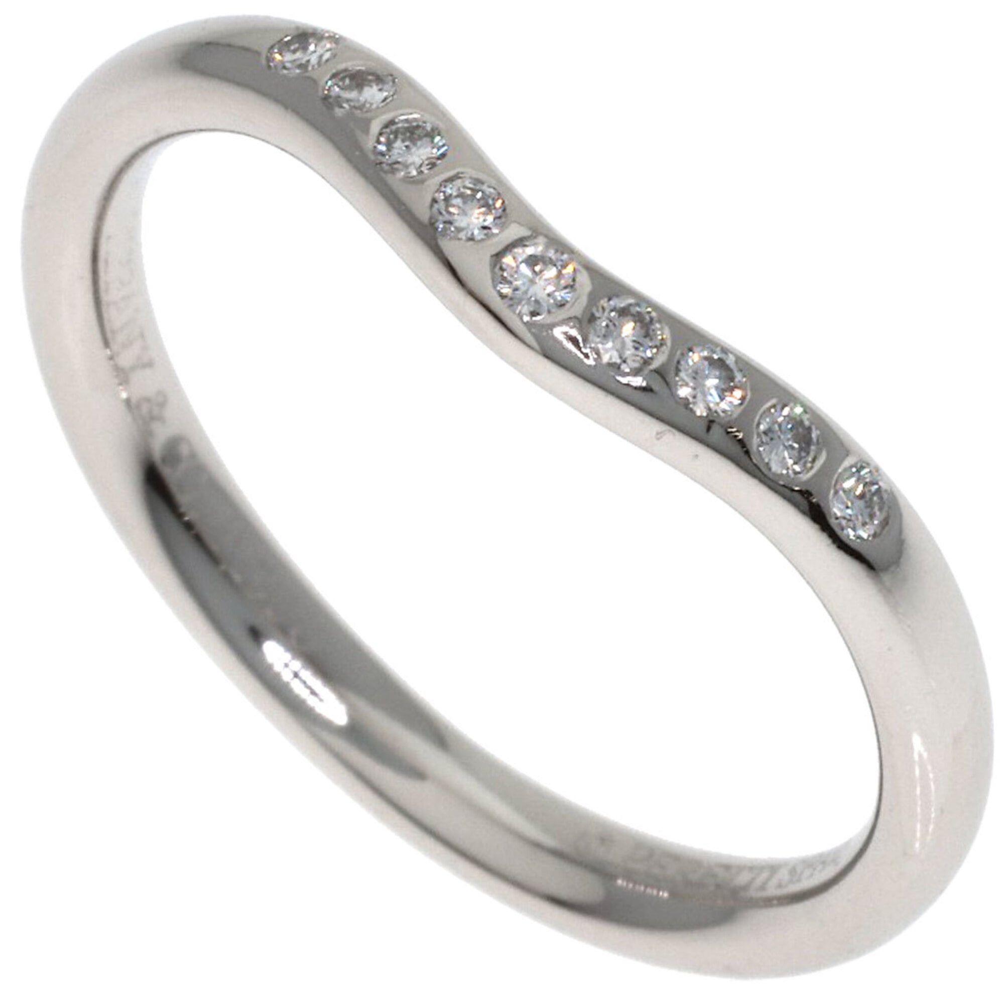 Tiffany & Co. Tiffany & Co. Curved Band Diamond Ring, Platinum PT950, Women's Ring. Size ONE SIZE - 1 Thumbnail