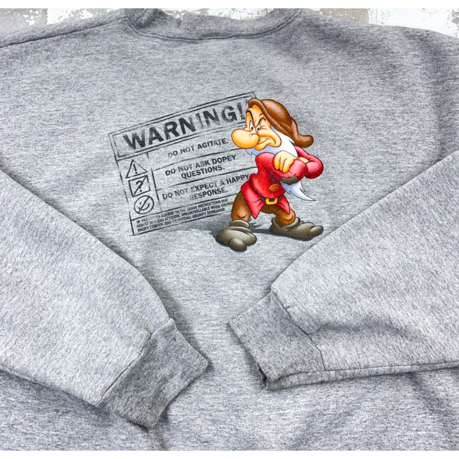 Disney VINTAGE Disney Sweatshirt Crewneck XL Gray Dopey Dwarf Y2K 2000s Retro Mens Size US XL / EU 56 / 4 - 2 Thumbnail