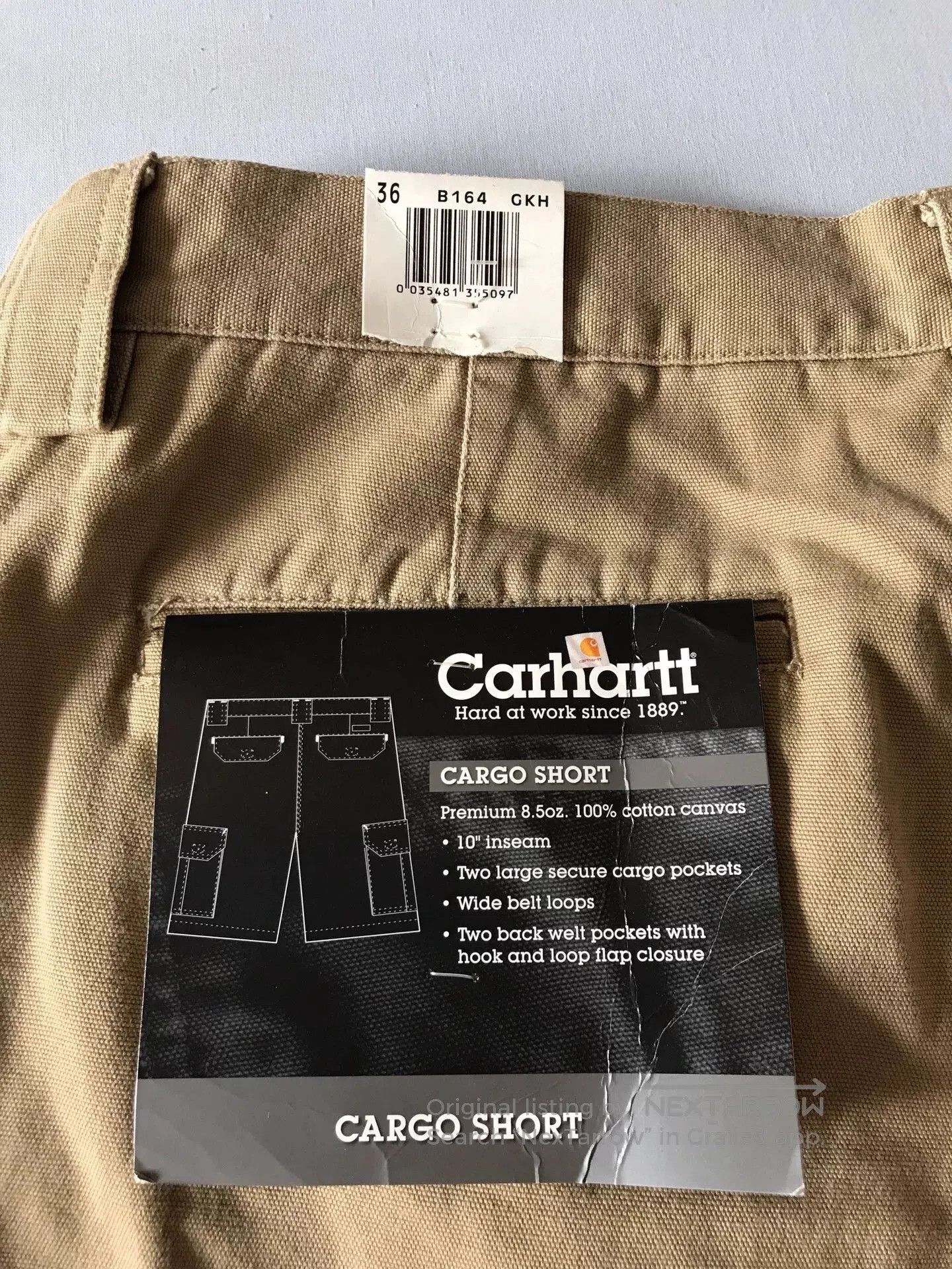 Carhartt Carhartt B164 GKH Cargo Shorts. Size US 36 / EU 52 - 7 Thumbnail
