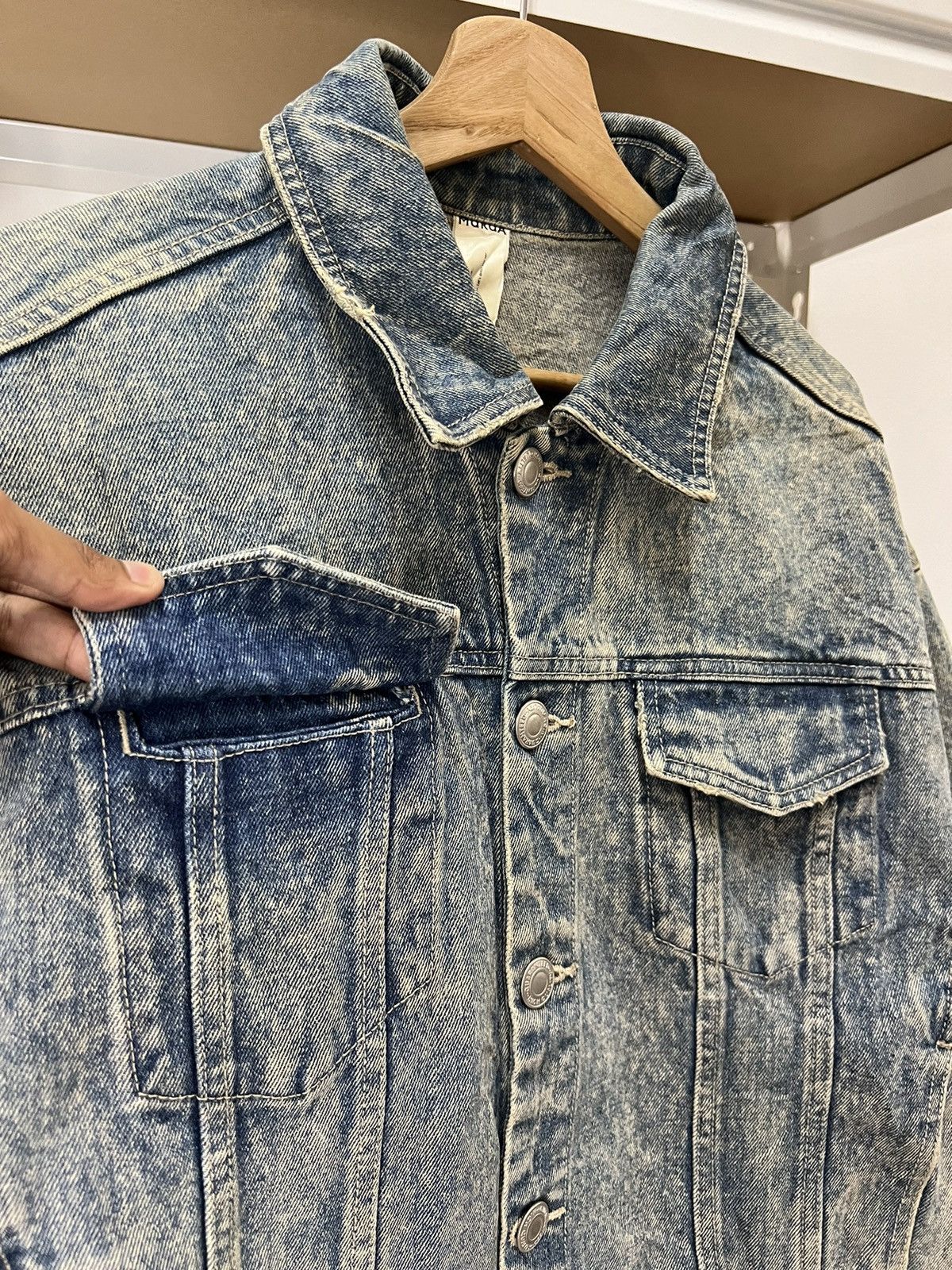 Other Japanese Brand Murua Blue Acid Wash Denim Jacket Size M / US 6-8 / IT 42-44 - 3 Thumbnail