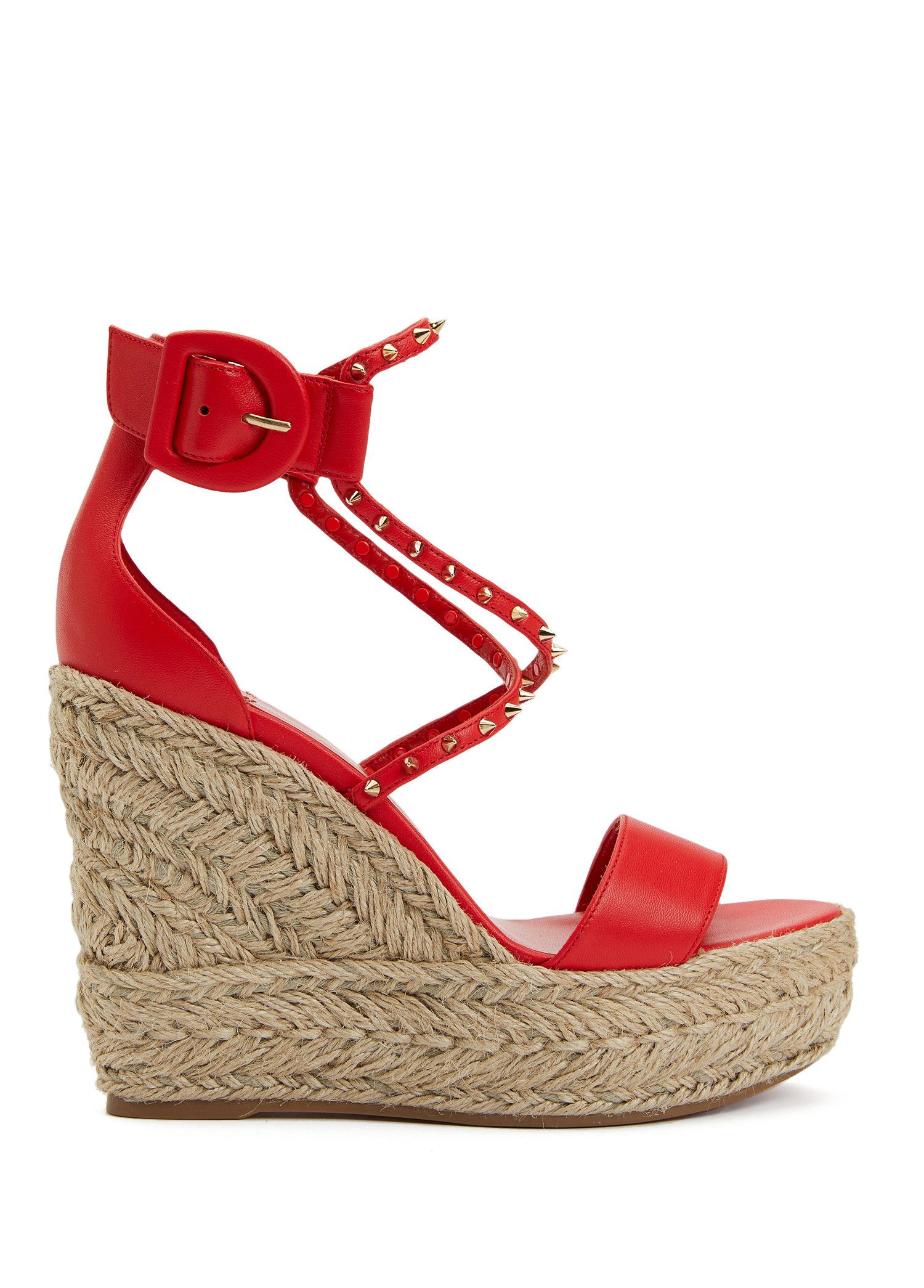 Christian Louboutin CHRISTIAN LOUBOUTIN Chocazeppa Spikes red espadrille sandals Size US 11 / IT 41 - 3 Thumbnail
