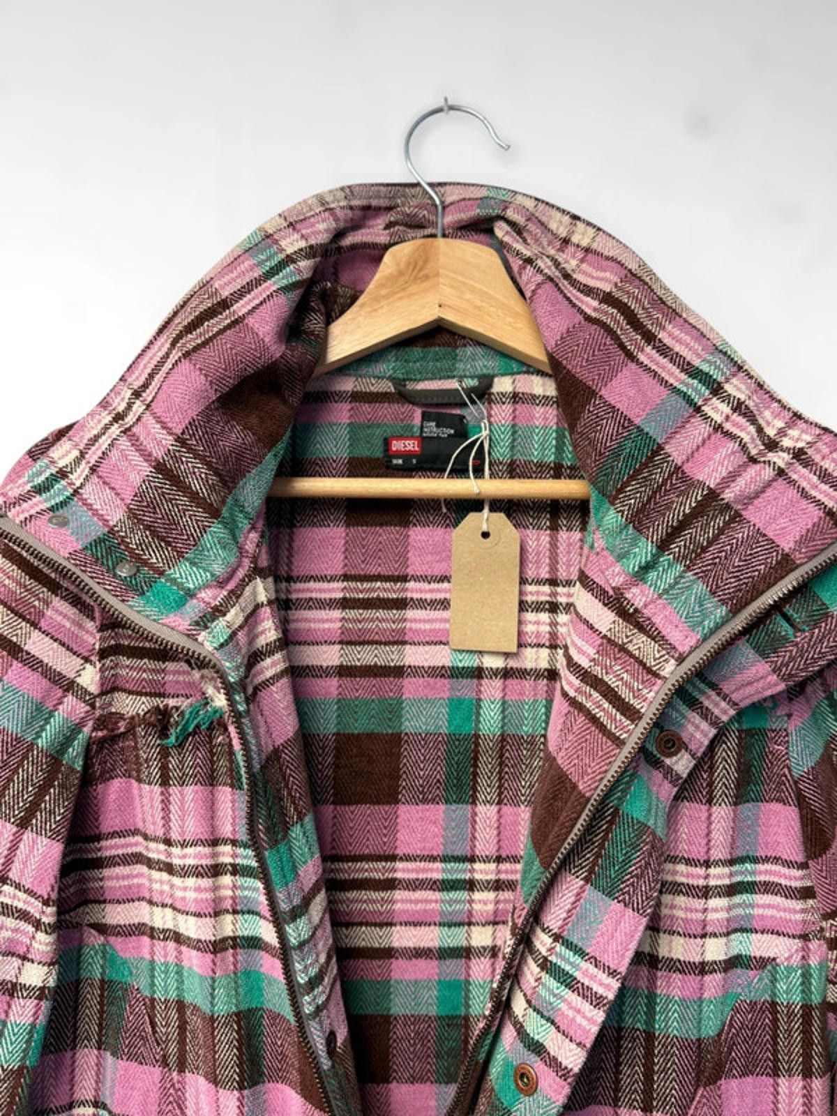 Diesel Diesel Plaid Herringbone Y2K Utility Jacket Small Pink Size S / US 4 / IT 40 - 8 Thumbnail