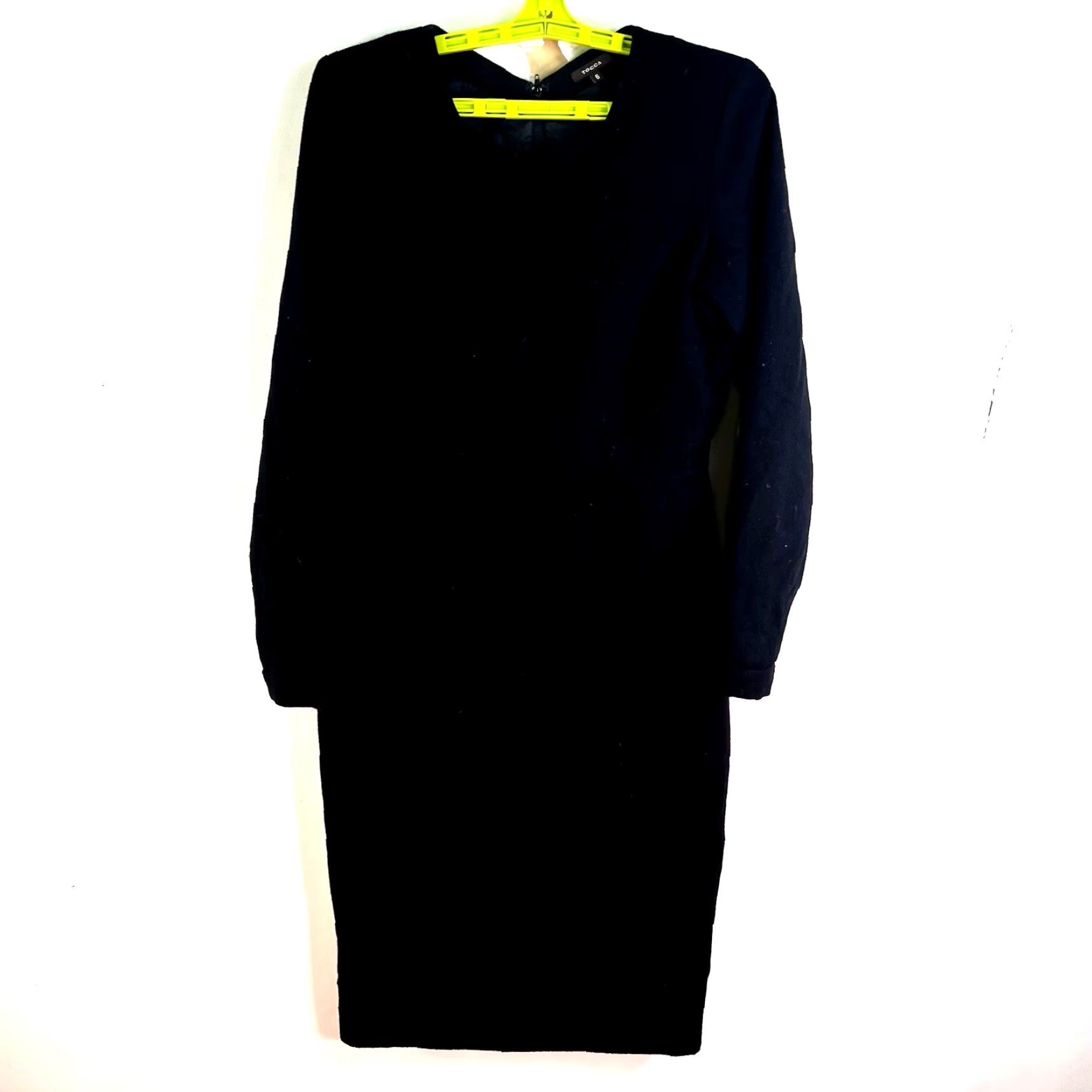 Vintage TOCCA Wool Blend Sheath Knee Dress Size 8 Black Size M / US 6-8 / IT 42-44 - 2 Thumbnail