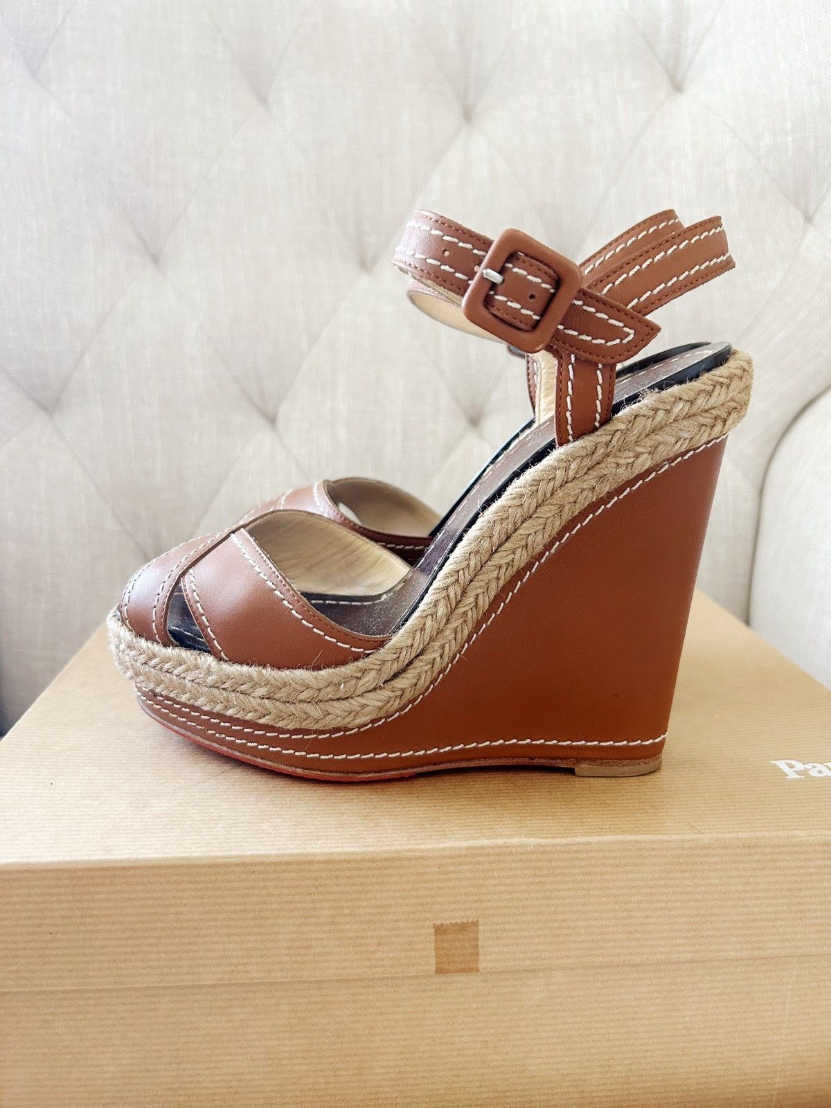 Christian Louboutin Christian Louboutin Almeria 120 Wedges Size US 5 / IT 35 - 5 Thumbnail