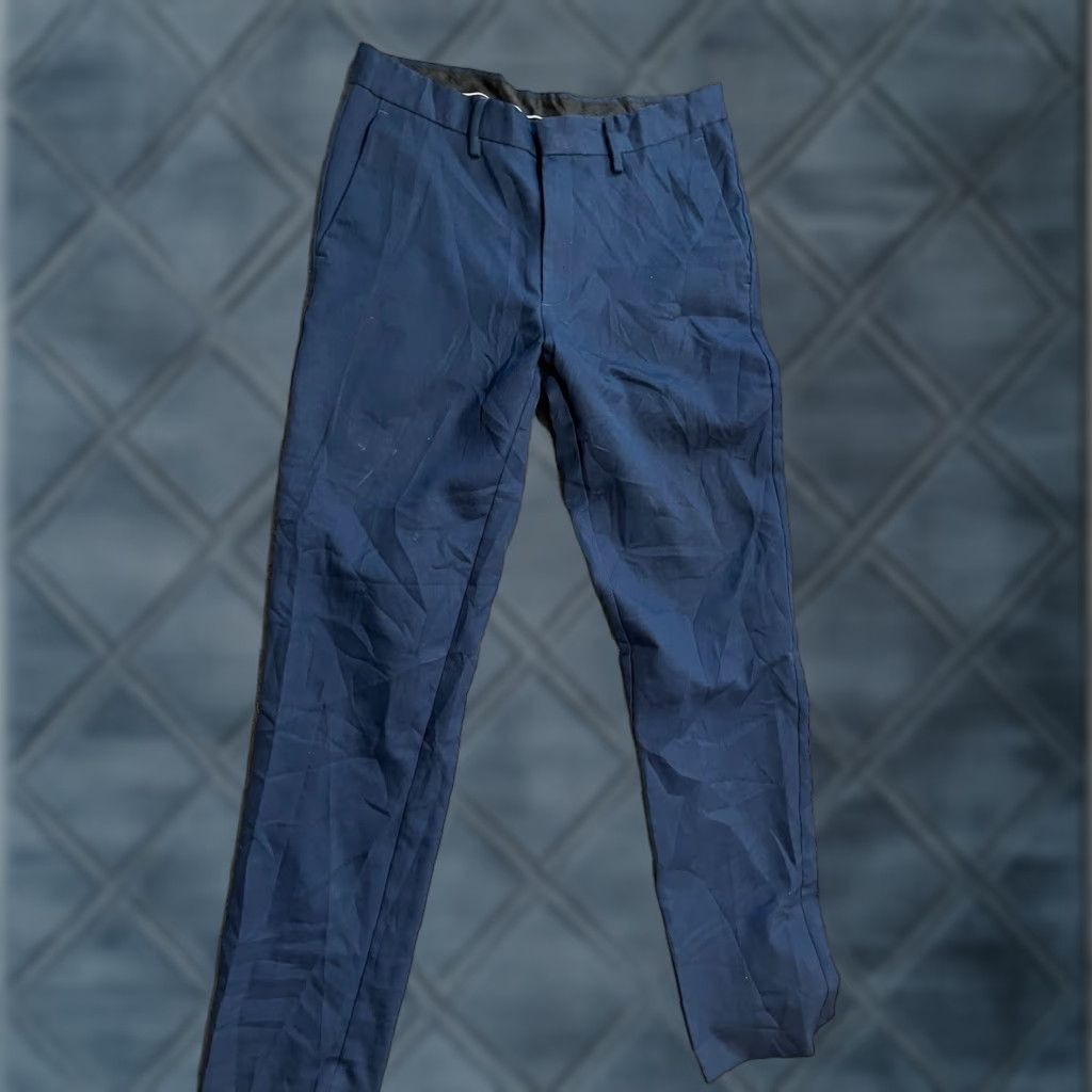 Kenneth Cole KENNETH COLE flat front PANTS 32x32 Blue Solid Dress Pants Size US 32 / EU 48 - 1 Thumbnail