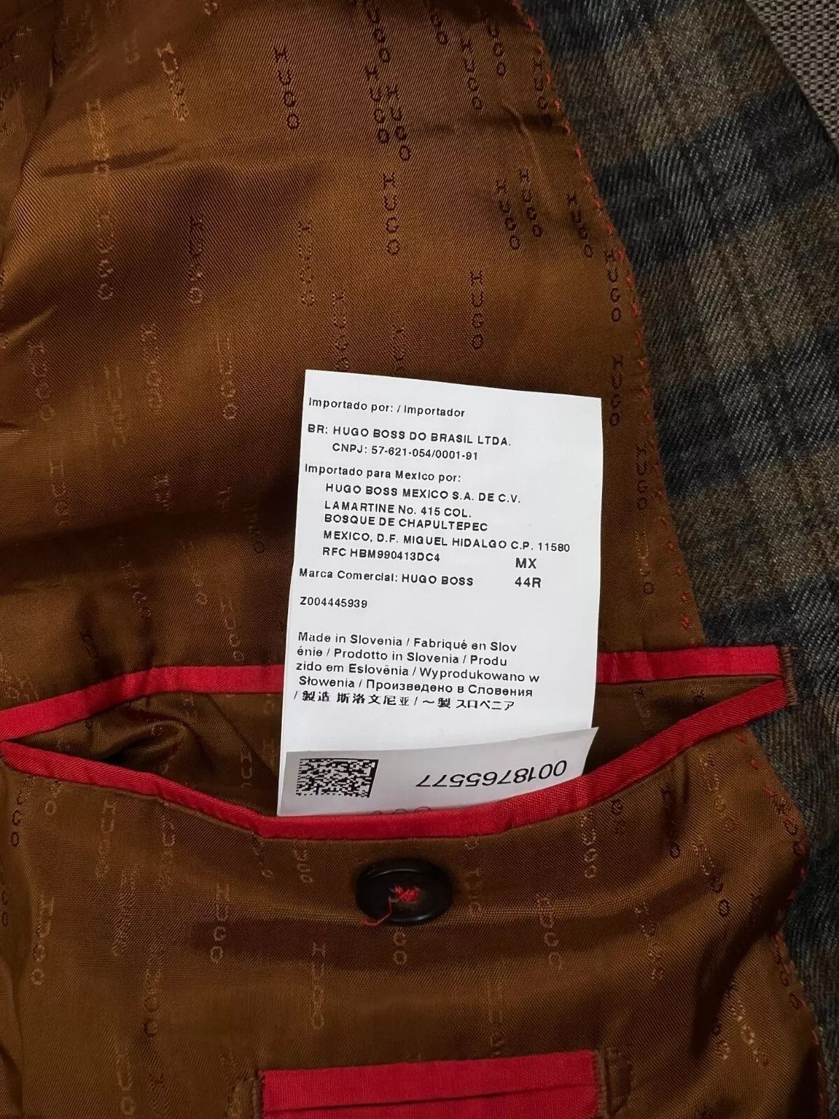 Hugo Boss Hugo Boss Brown Blue Check Wool Two Buttons Blazer Jacket Size 44R - 18 Thumbnail