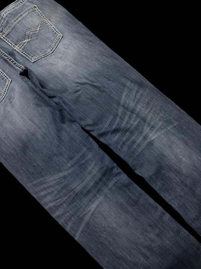 Japanese Brand Vintage Rock&Roll Cowboy Denim Mudwash Regular Straight Leg Size US 33 - 19 Thumbnail