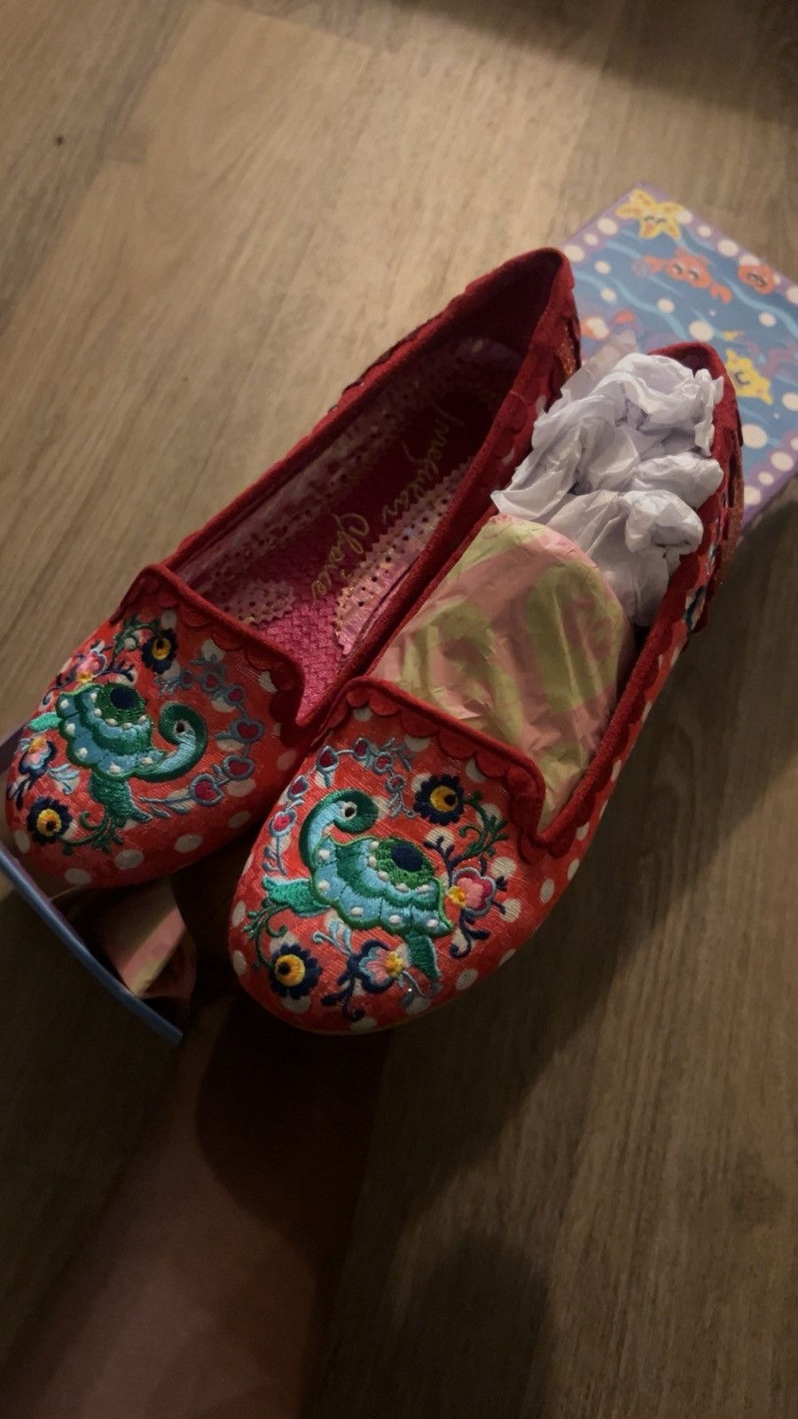 Other Irregular Choice Oh Darling Embroidered Flats Red Size US 9 / IT 39 - 3 Thumbnail