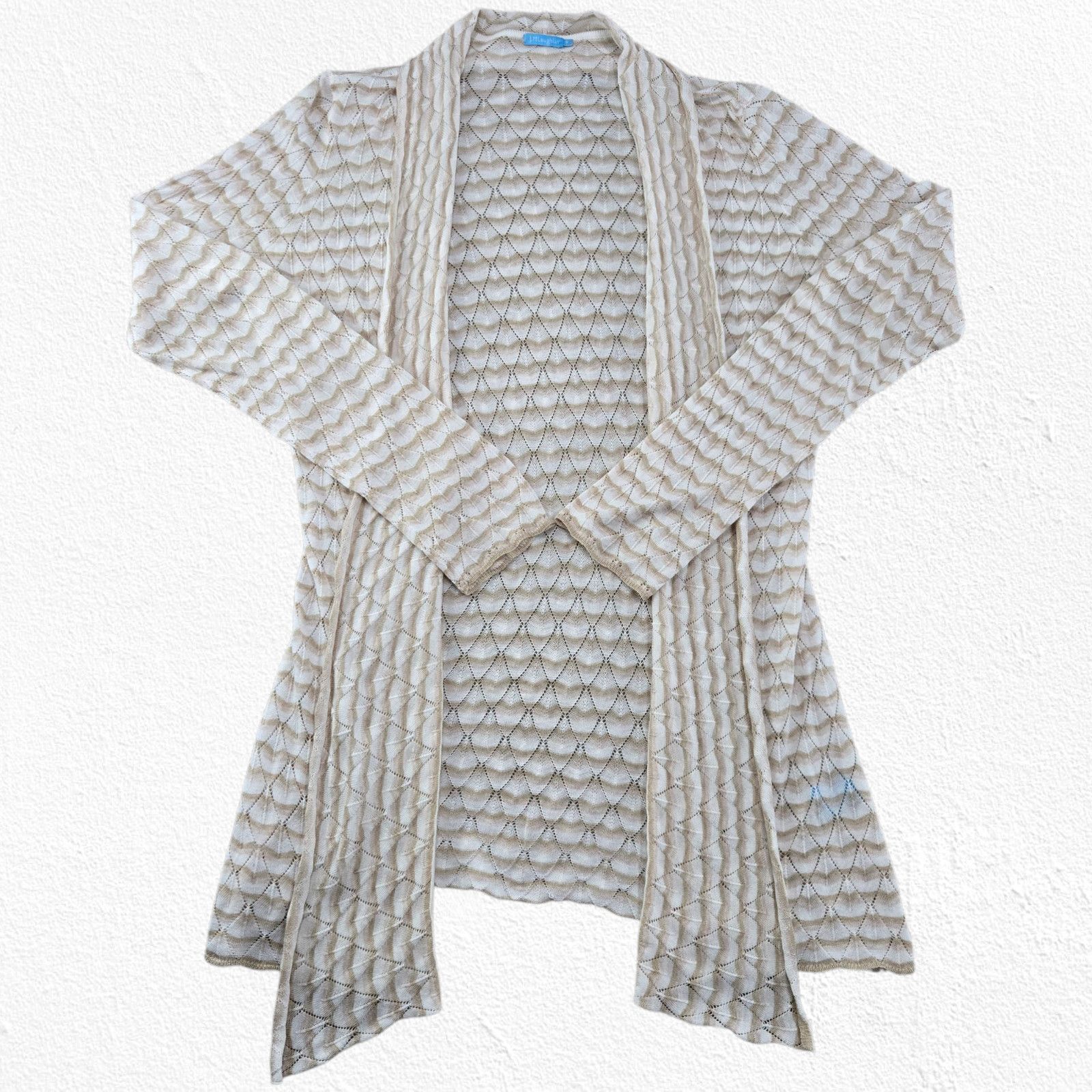 J.McLaughlin J. McLaughlin Beige Open Front Knit Cardigan Size Small Size S / US 4 / IT 40 - 2 Thumbnail