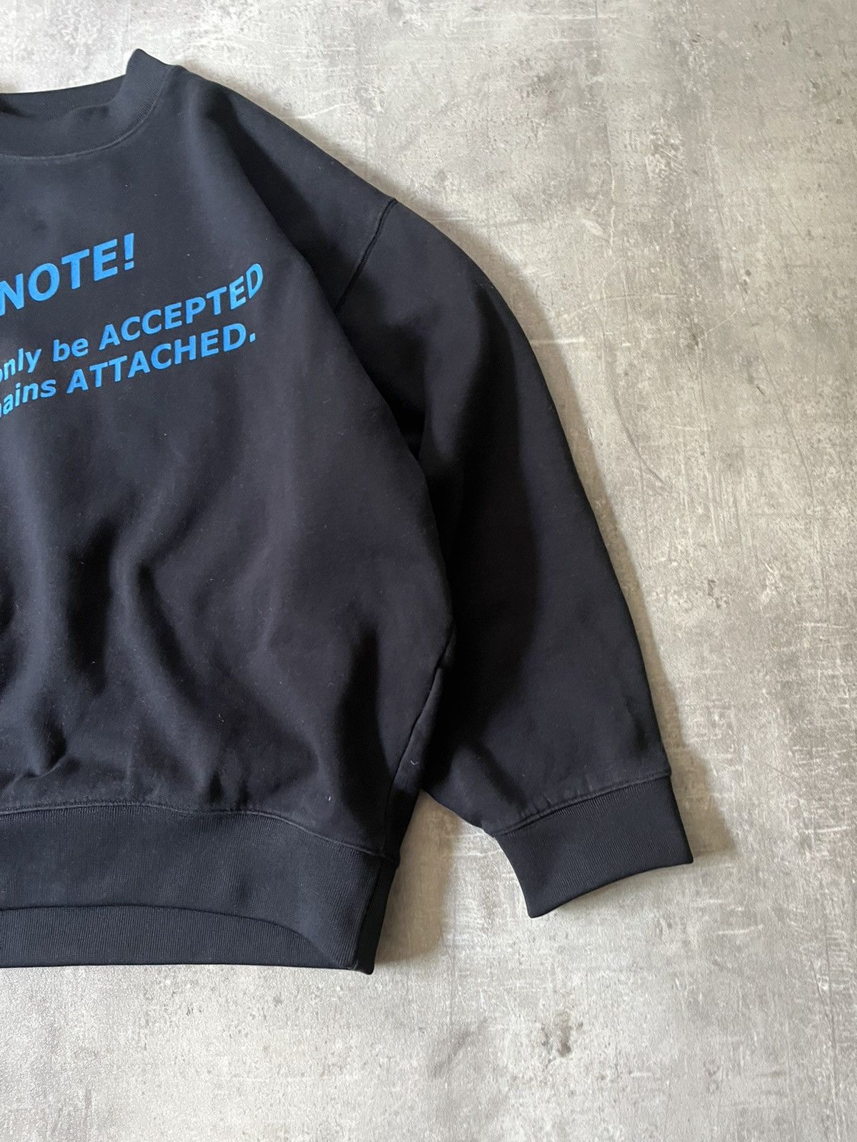 Acne Studios Acne Studios A/W 15 Please Note! black boxy sweatshirt Size US S / EU 44-46 / 1 - 3 Thumbnail