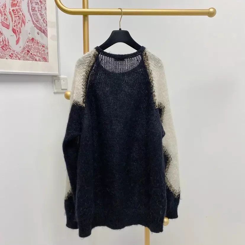 Saint Laurent Paris Saint Laurent mohair colorblocked knit top L size Size L / US 10 / IT 46 - 2 Thumbnail