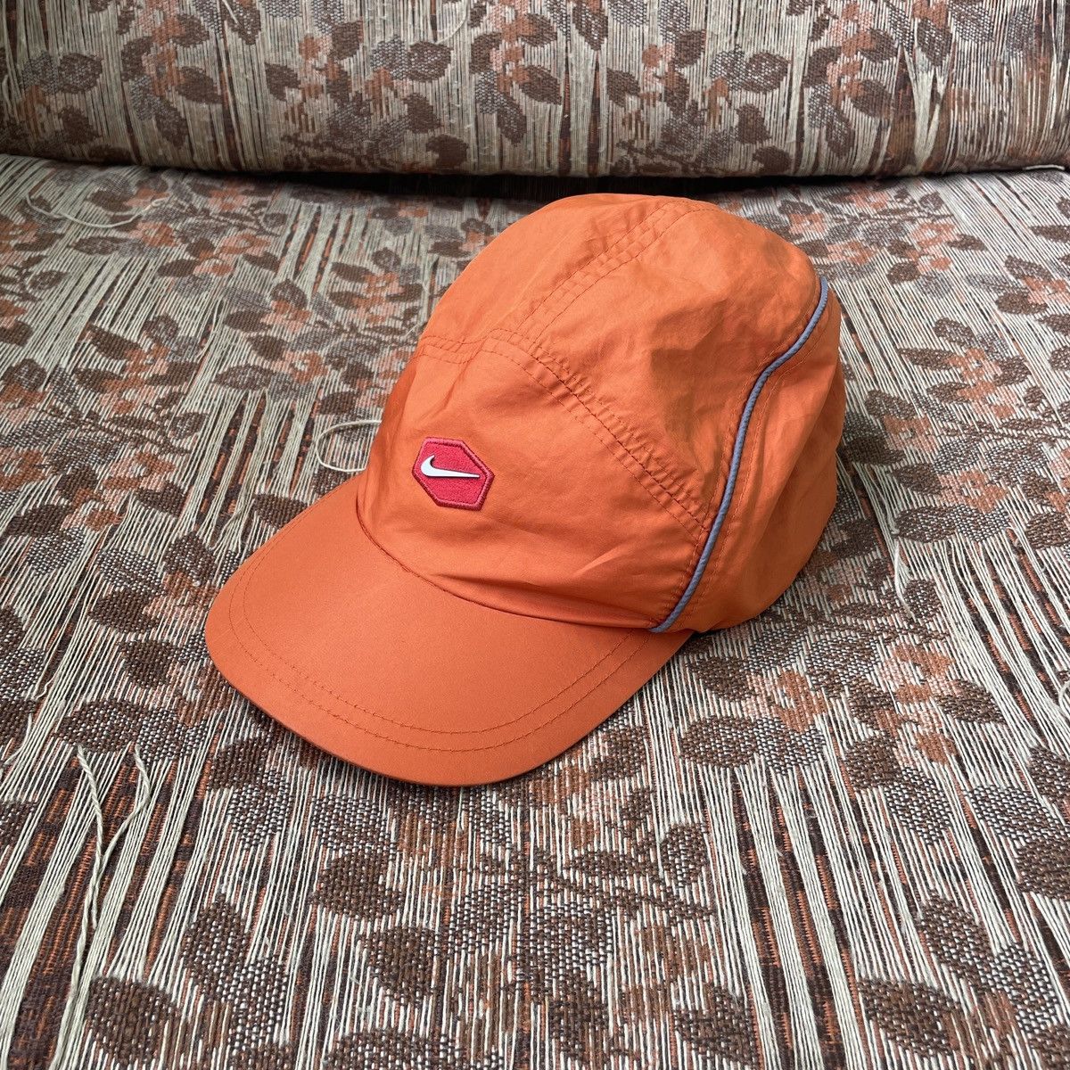 Nike Vintage Nike Nylon 5 Panel Cap Hat Orange Mens One Size Size ONE SIZE - 2 Thumbnail