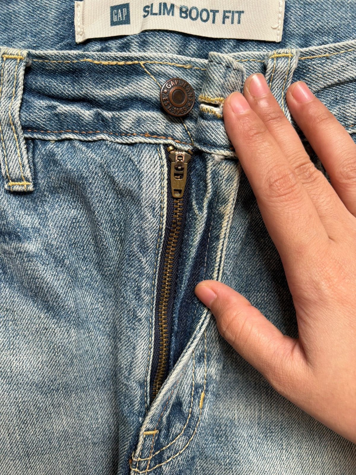 Gap Vintage Gap Mud Wash Distressed Bootcut Jeans Size US 33 - 3 Thumbnail