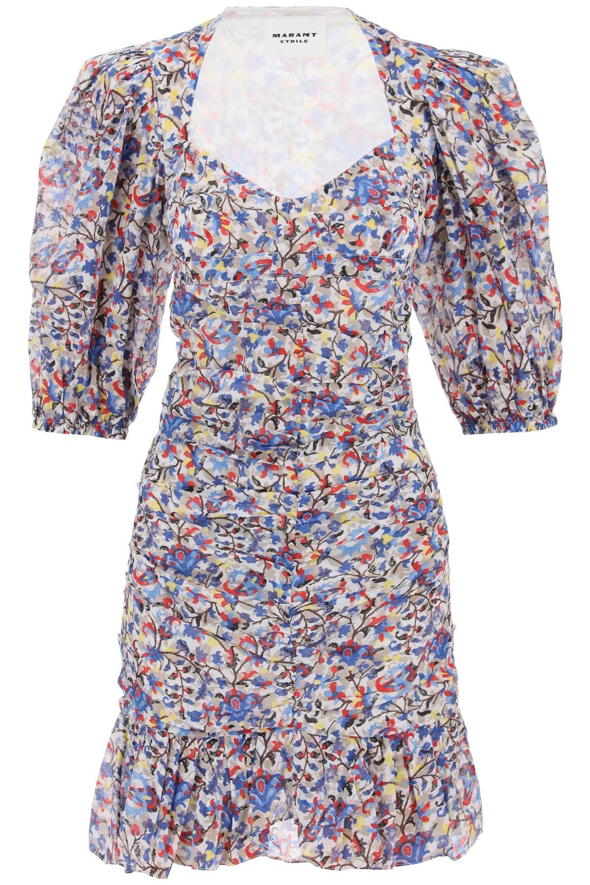 image of Isabel Marant Etoile Lunesa Cotton Mini Dress in White Blue, Women's (Size XS)