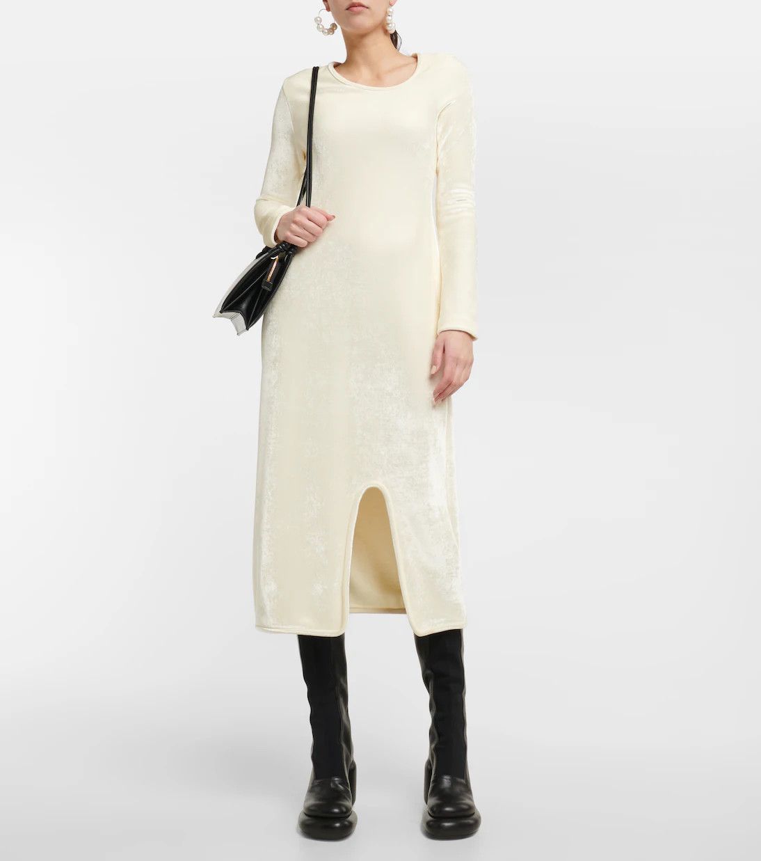 Jil Sander o1y0925 Midi Dress in Ivory Size M / US 6-8 / IT 42-44 - 1 Thumbnail