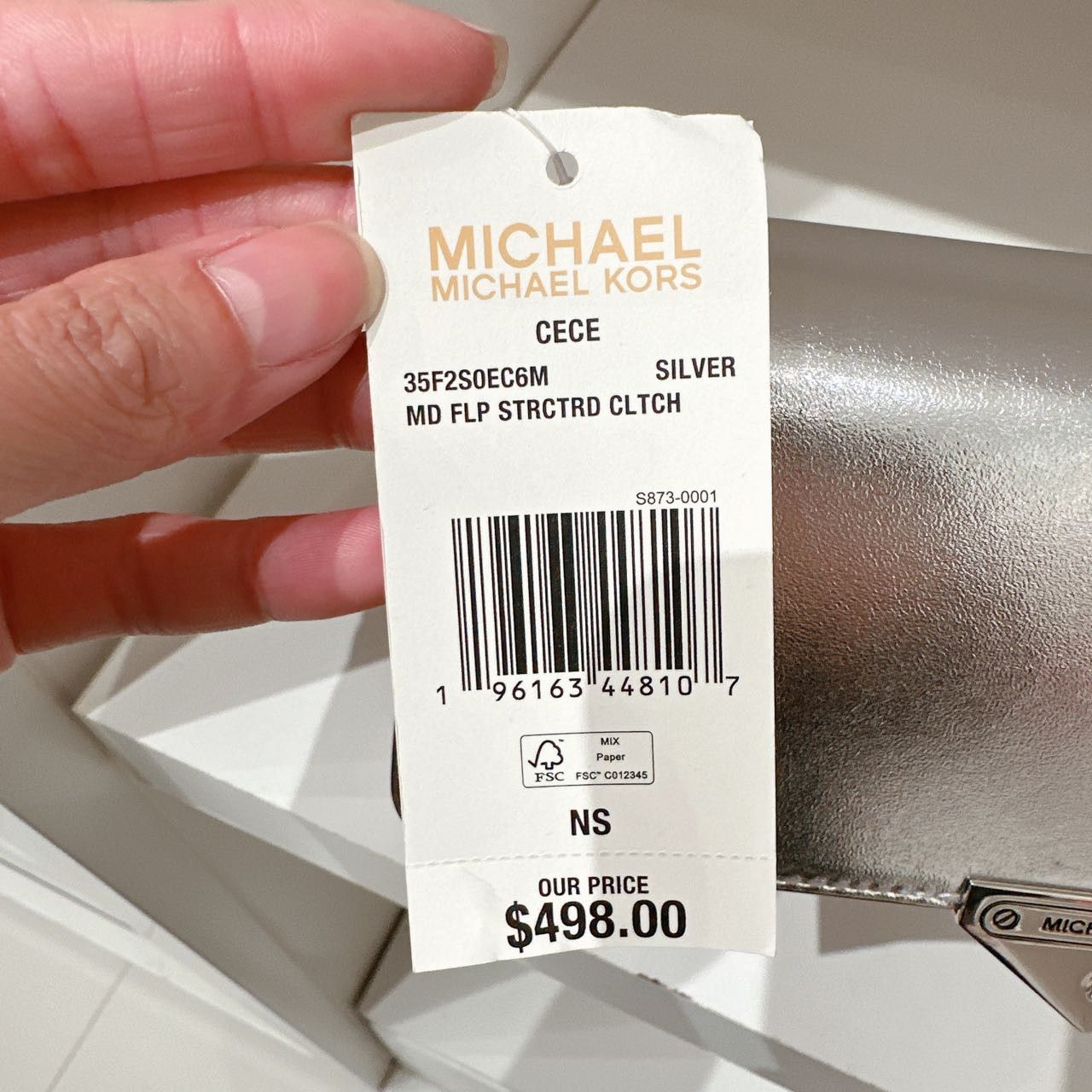 Michael Kors Michael Kors 35F2S0EC6M Cece Medium Metallic Faux Leather Size ONE SIZE - 6 Thumbnail