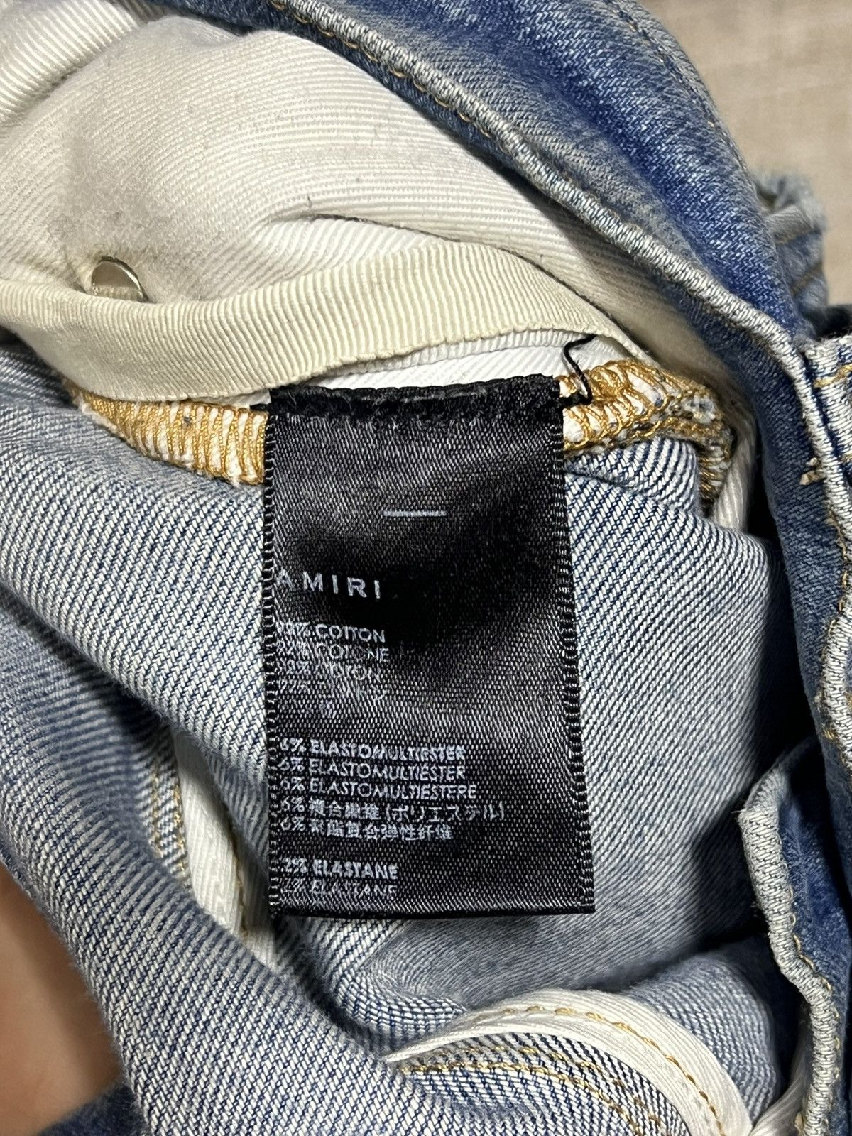 Amiri AMIRI BLUE DISTRESSED SLIM JEANS Size US 34 / EU 50 - 11 Thumbnail