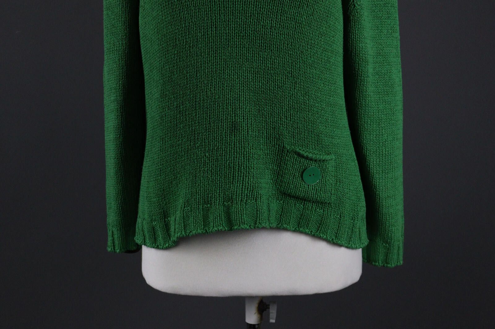 Designer Elisa Cavaletti Loose Green Casual Knit Sweater Size L Size L / US 10 / IT 46 - 3 Thumbnail