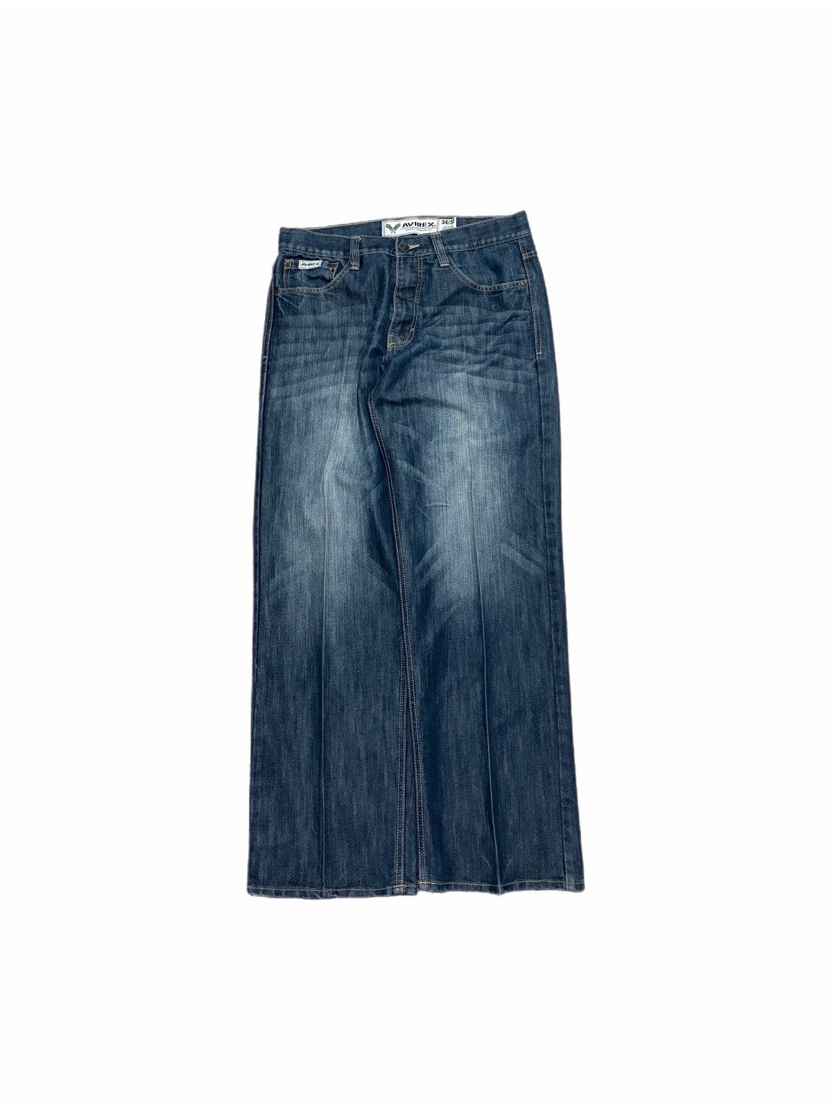 Avirex Avirex Embroidered Pocket Relaxed Fit Jeans Wide Leg Y2K Size US 34 / EU 50 - 2 Thumbnail