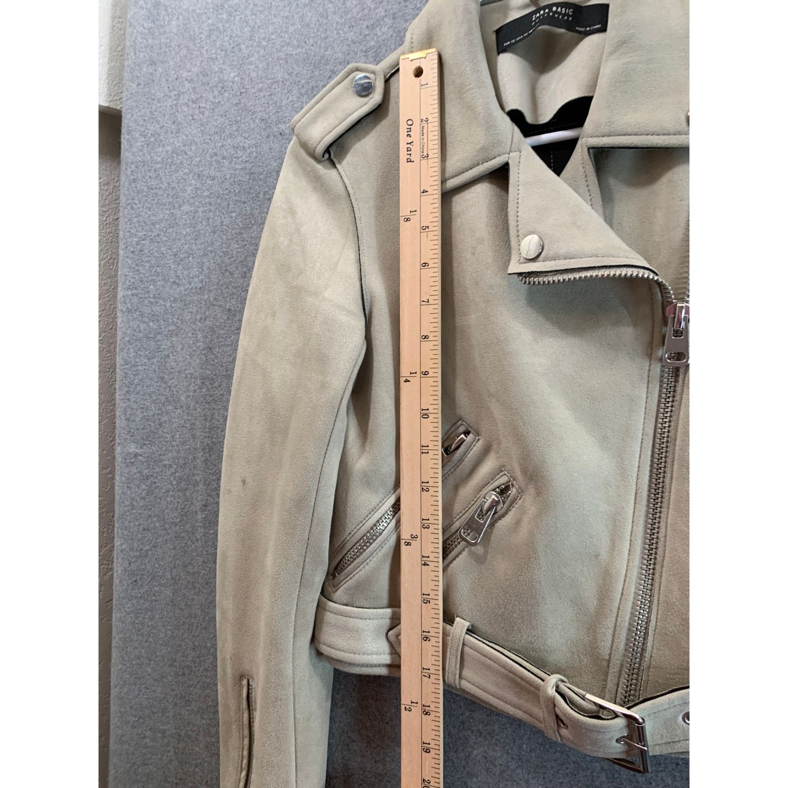 Leather Zara Basic Faux Suede Jacket Womens Extra Small Brown Jacket Size XS / US 0-2 / IT 36-38 - 4 Thumbnail