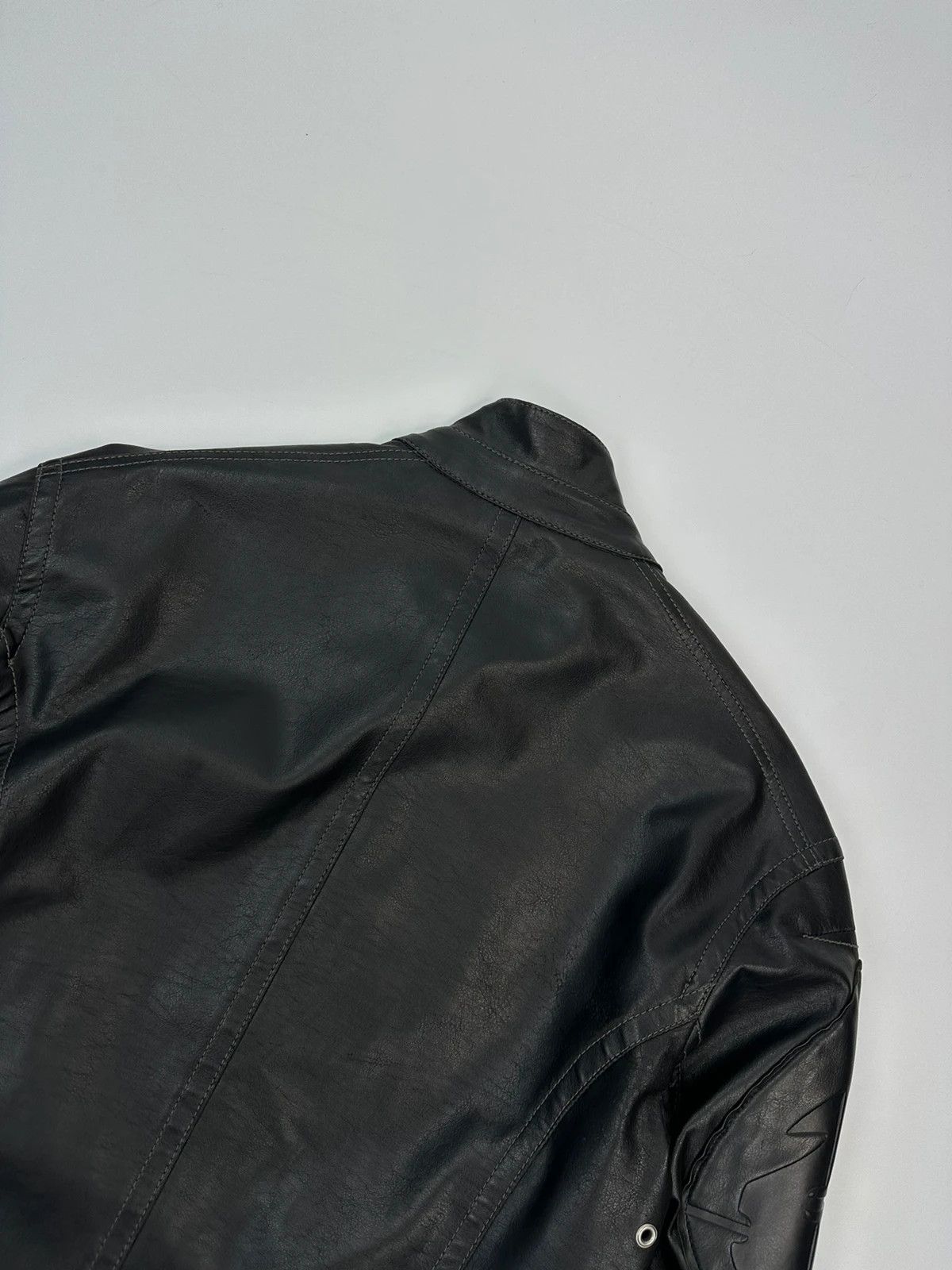 Armani Armani Jeans 00’s Black Faux Leather Jacket Size US M / EU 48-50 / 2 - 14 Thumbnail