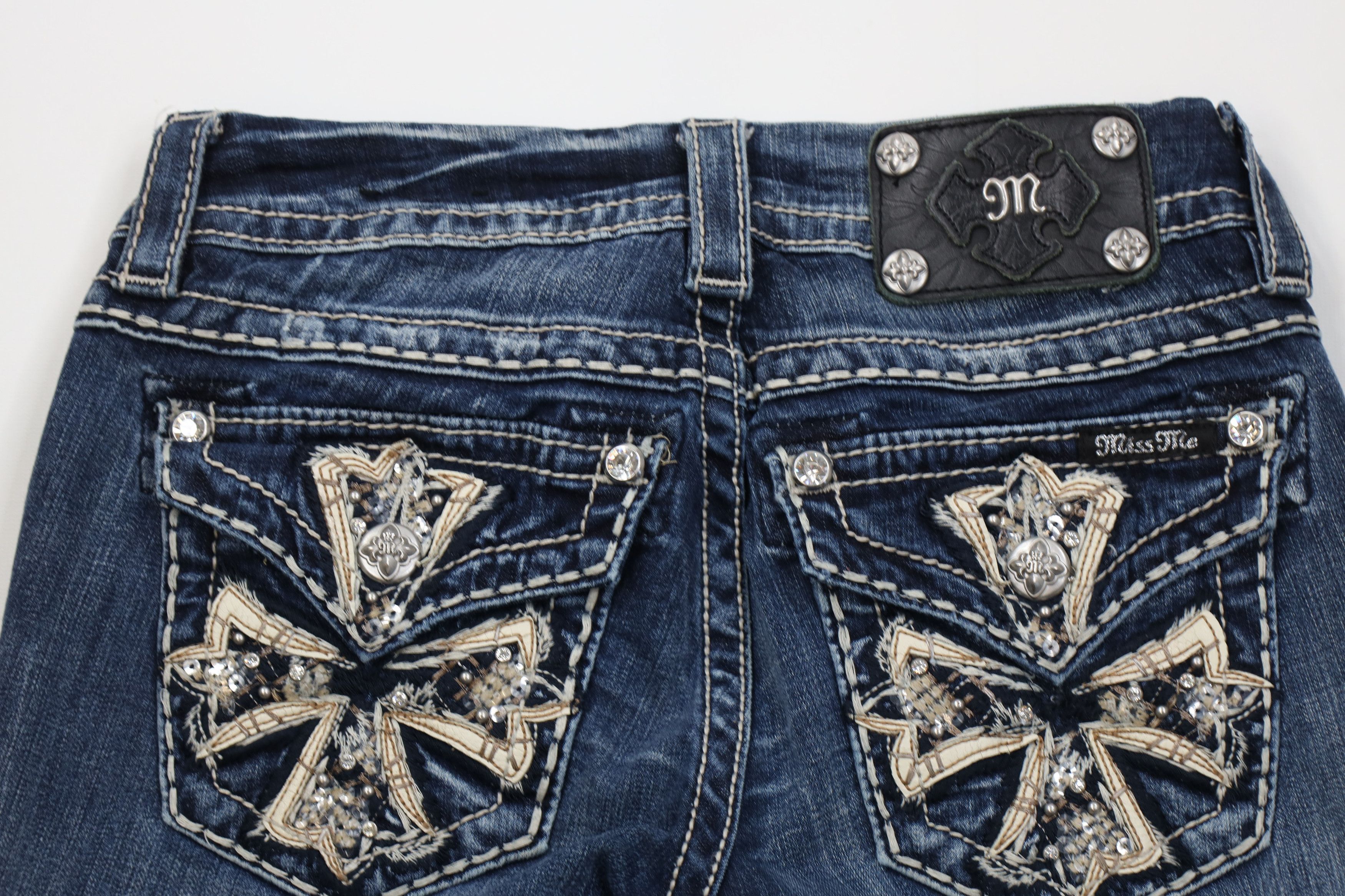 Miss Me Miss Me Bling Jeweled Signature Skinny Cropped Jeans Blue Size 25" / US 0 / IT 36 - 13 Thumbnail