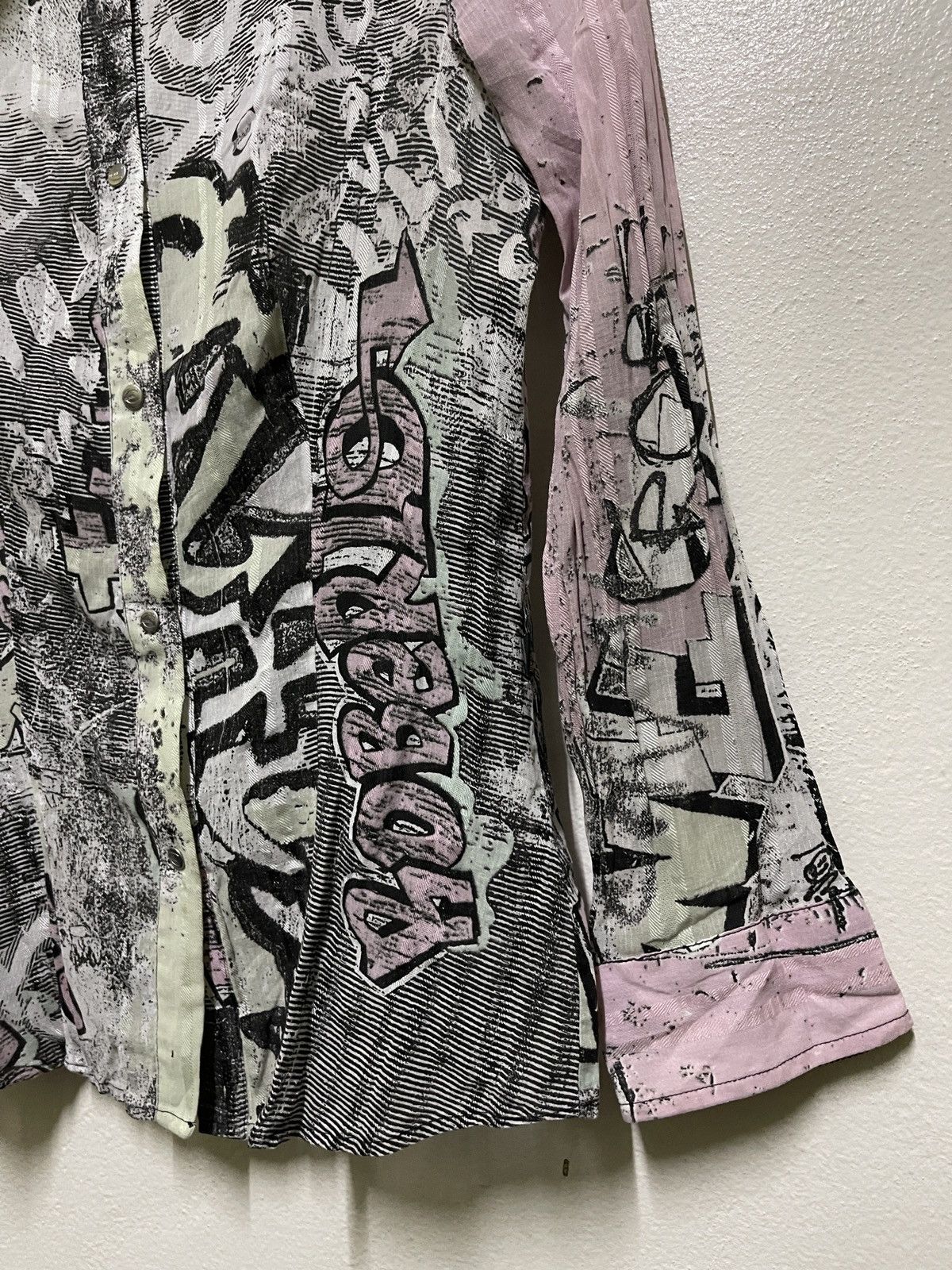 Just Cavalli × Vintage Just Cavalli Full Printed Gravity Shirt Long Sleeve Size L / US 10 / IT 46 - 6 Thumbnail