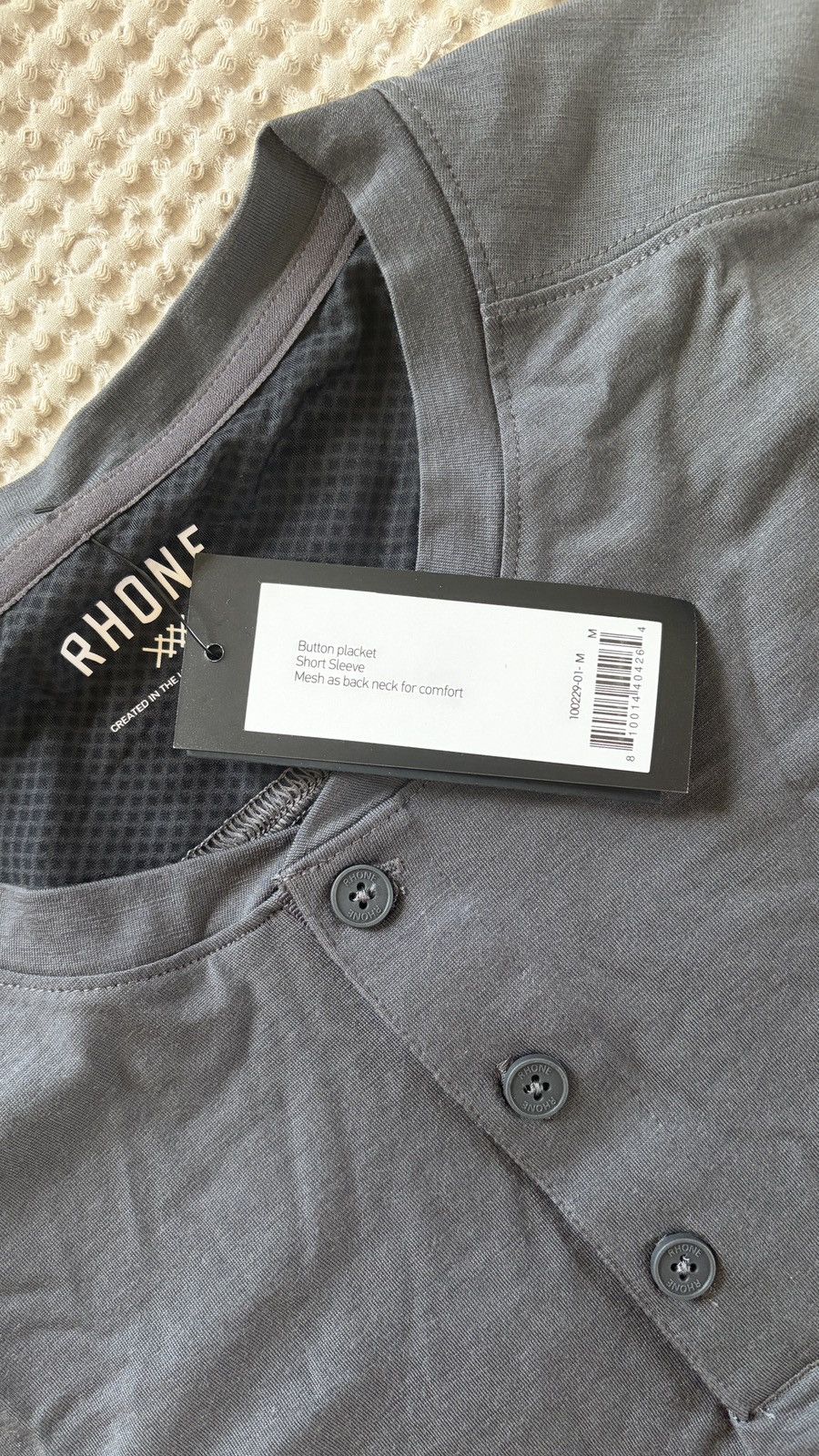 Rhone (NWT) Rhone Short Sleeve Merino Wool Henley, M, Dark Gray Size US M / EU 48-50 / 2 - 5 Thumbnail