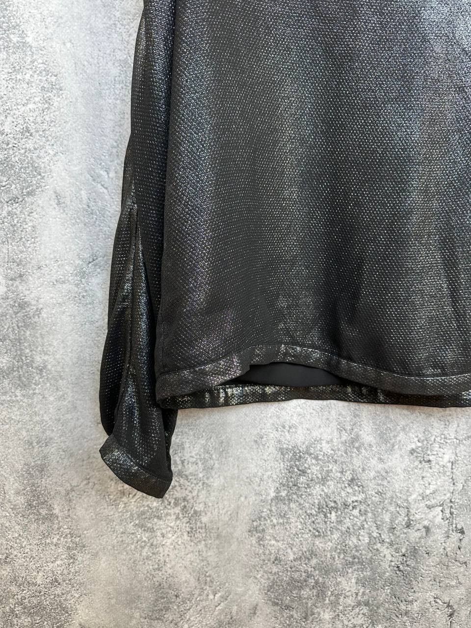 Reiss REISS Maja Metallic Wrap Blouse Shimmer LS Evening Top Size L / US 10 / IT 46 - 7 Thumbnail