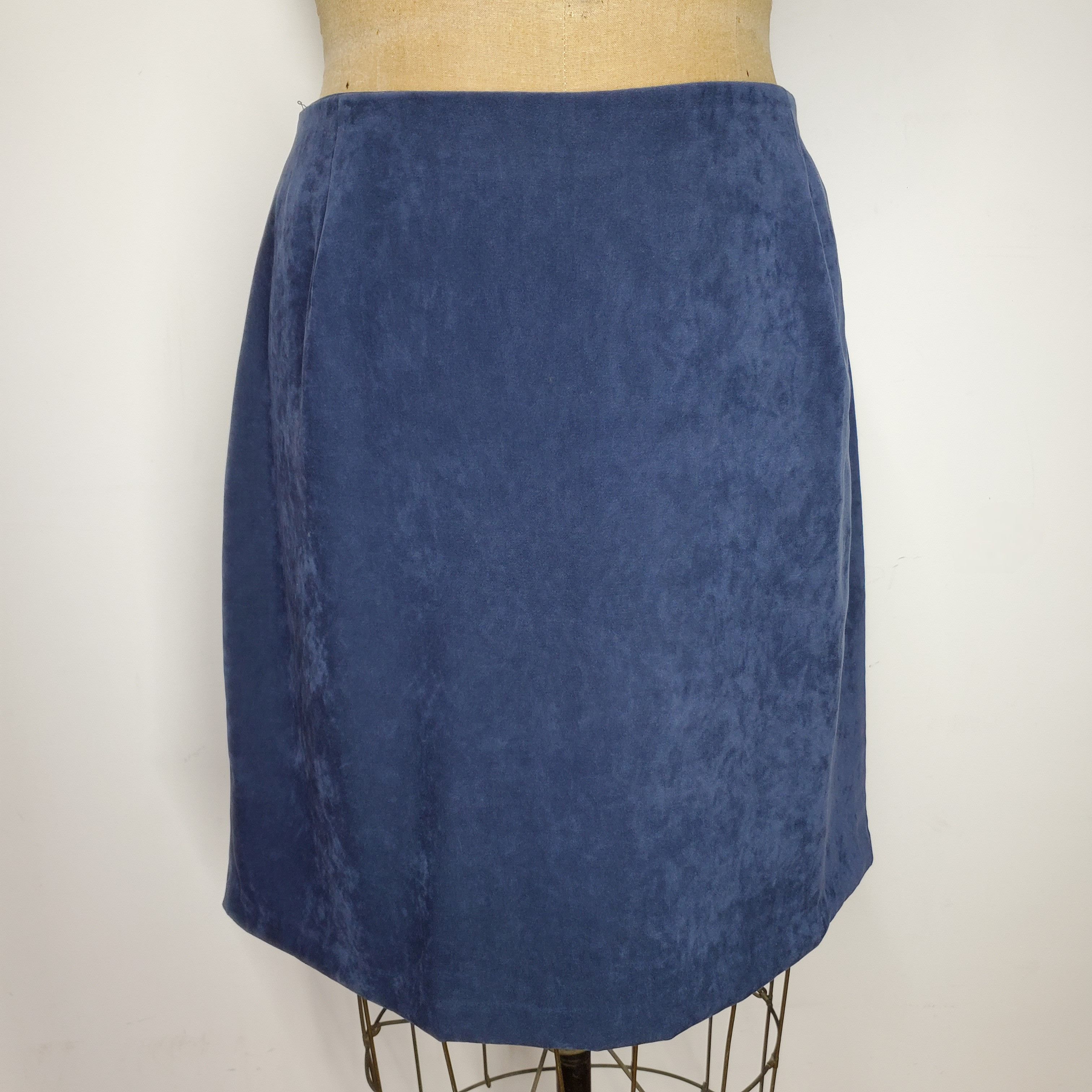 Briggs & Riley Briggs Size 14p Pencil Skirt Microfiber Slate Blue Stretch Size 36" / US 14 / IT 50 - 4 Thumbnail