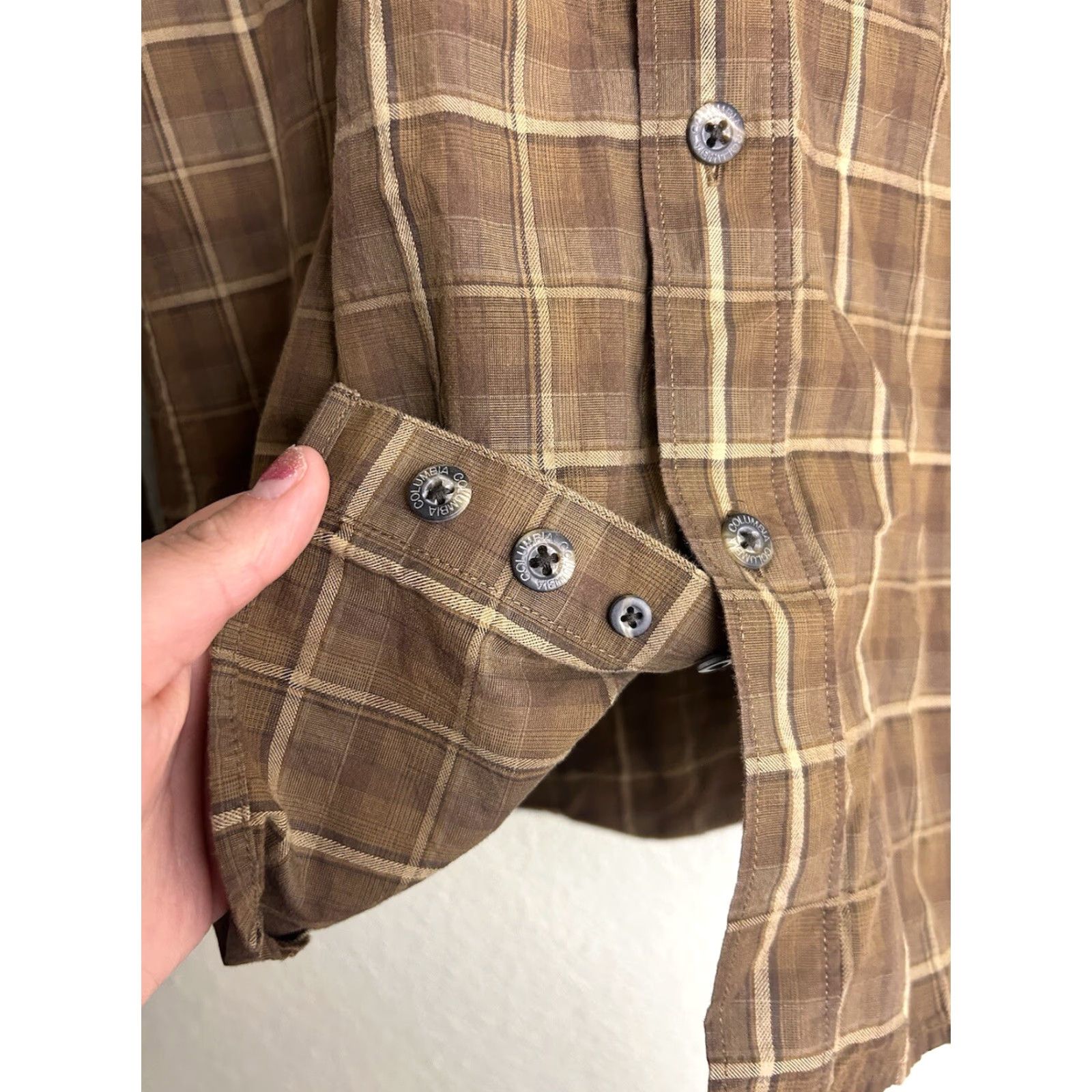 Vintage Columbia Shirt Mens Small Brown Plaid Cotton Button-Down Long Sleeve Size US S / EU 44-46 / 1 - 6 Thumbnail