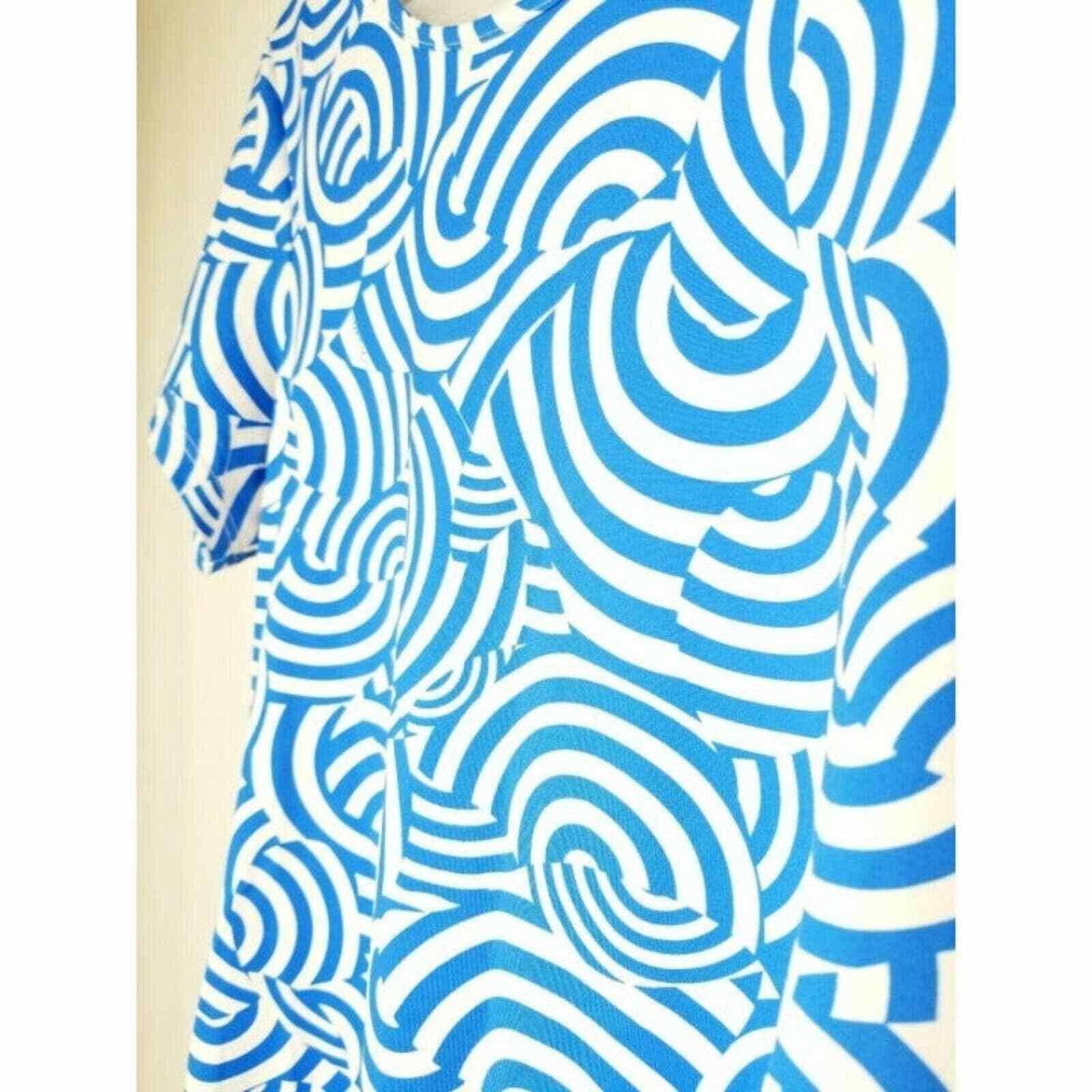 Molly Goddard Menswear Melly M Short Sleeve Shirt Dress Blue White Swirl Stipes See Size ONE SIZE - 5 Thumbnail
