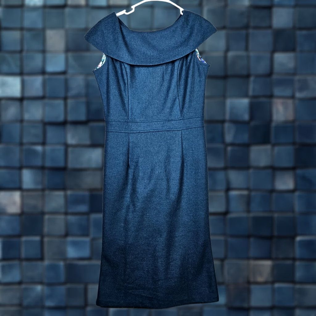 Vintage VINTAGE Collectif London Women's Wool Blend Pin up Midi Sheath Dress Sz 10 Green Size L / US 10 / IT 46 - 1 Thumbnail