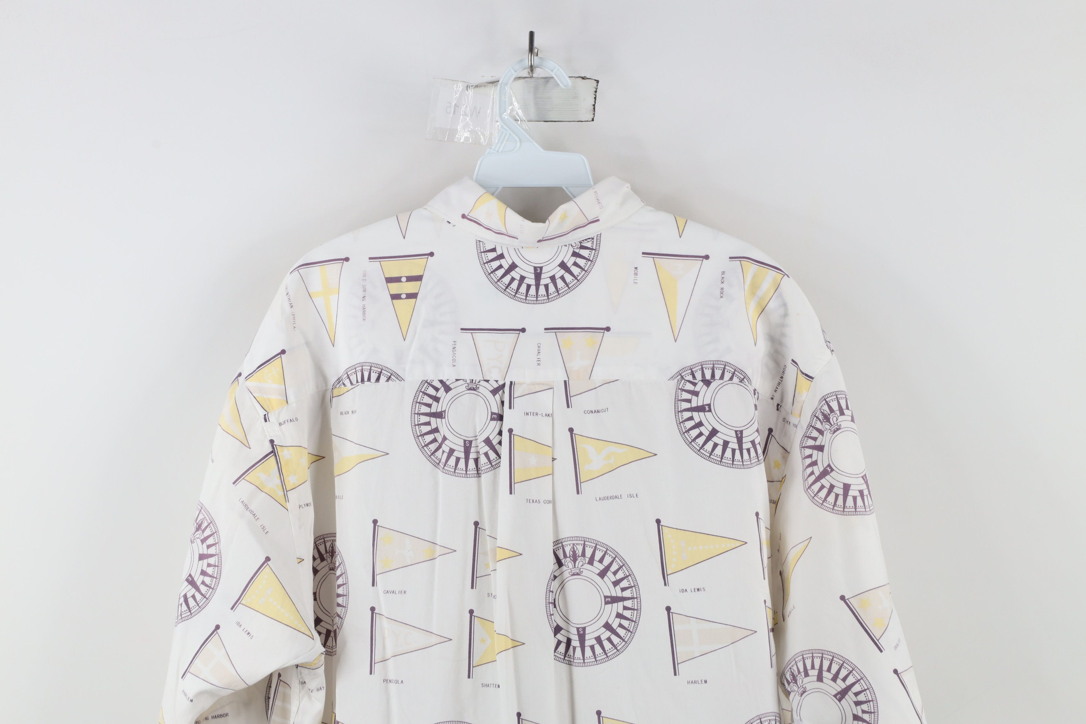 Nautica × Vintage Vintage 90s Nautica Flag All Over Print Button Down Shirt Size US L / EU 52-54 / 3 - 12 Thumbnail
