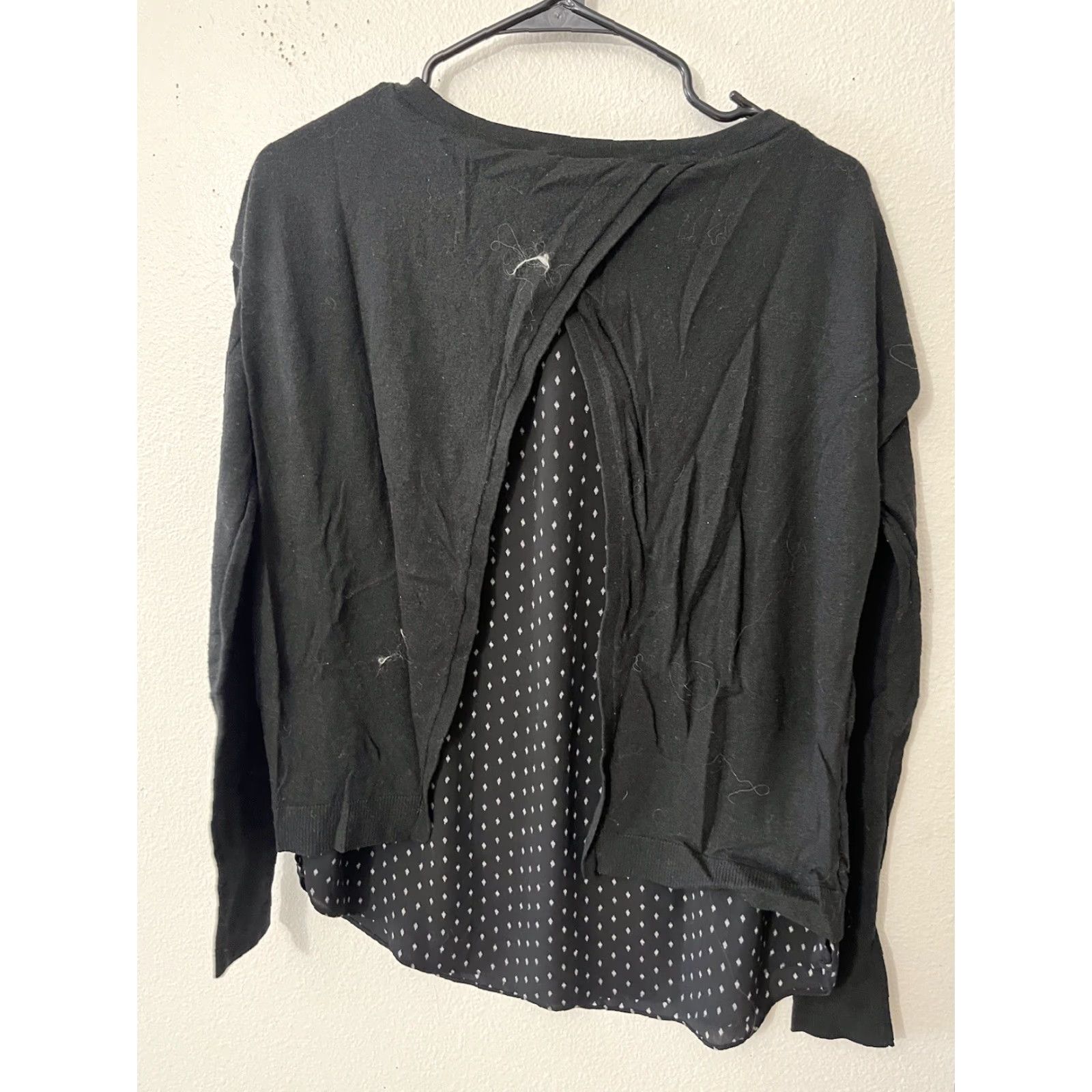 Loft loft Blouse women's Size M Knit Black Back Slit Long Sleeve Crew Neck Sweater Brown? Size M / US 6-8 / IT 42-44 - 4 Thumbnail