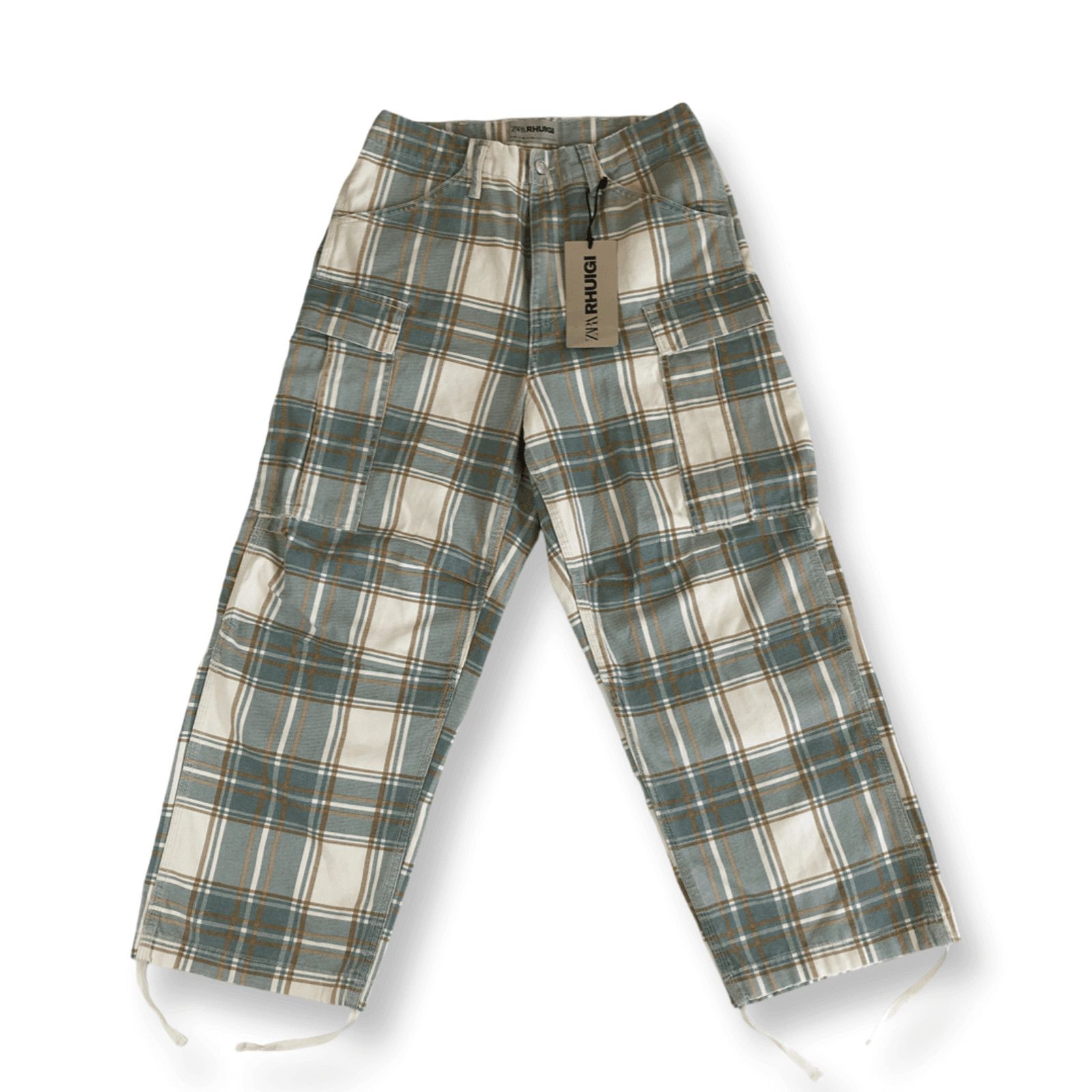 Rhude Zara X Rhuigi Men's Plaid Cargo Utility Trouser