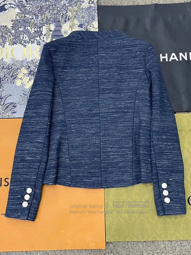 Chanel Chanel Blue Double-Breasted Jacket. Size US S / EU 44-46 / 1 - 3 Thumbnail