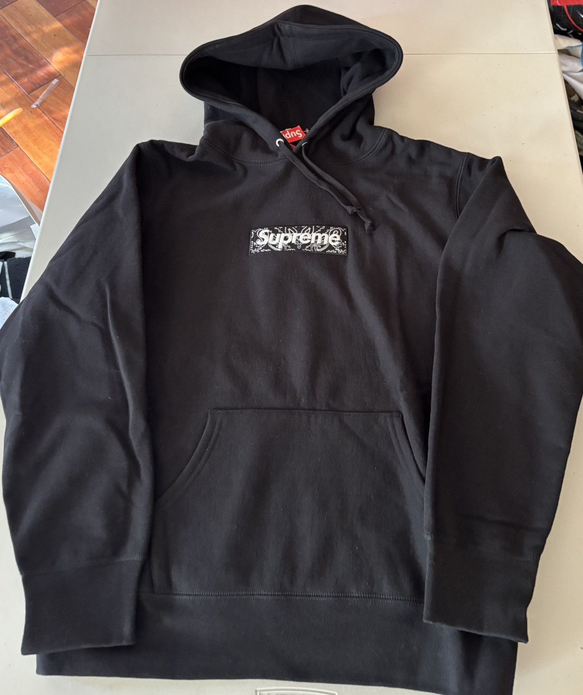 Supreme Supreme Bandana Box Logo Hoodie Black M | Grailed