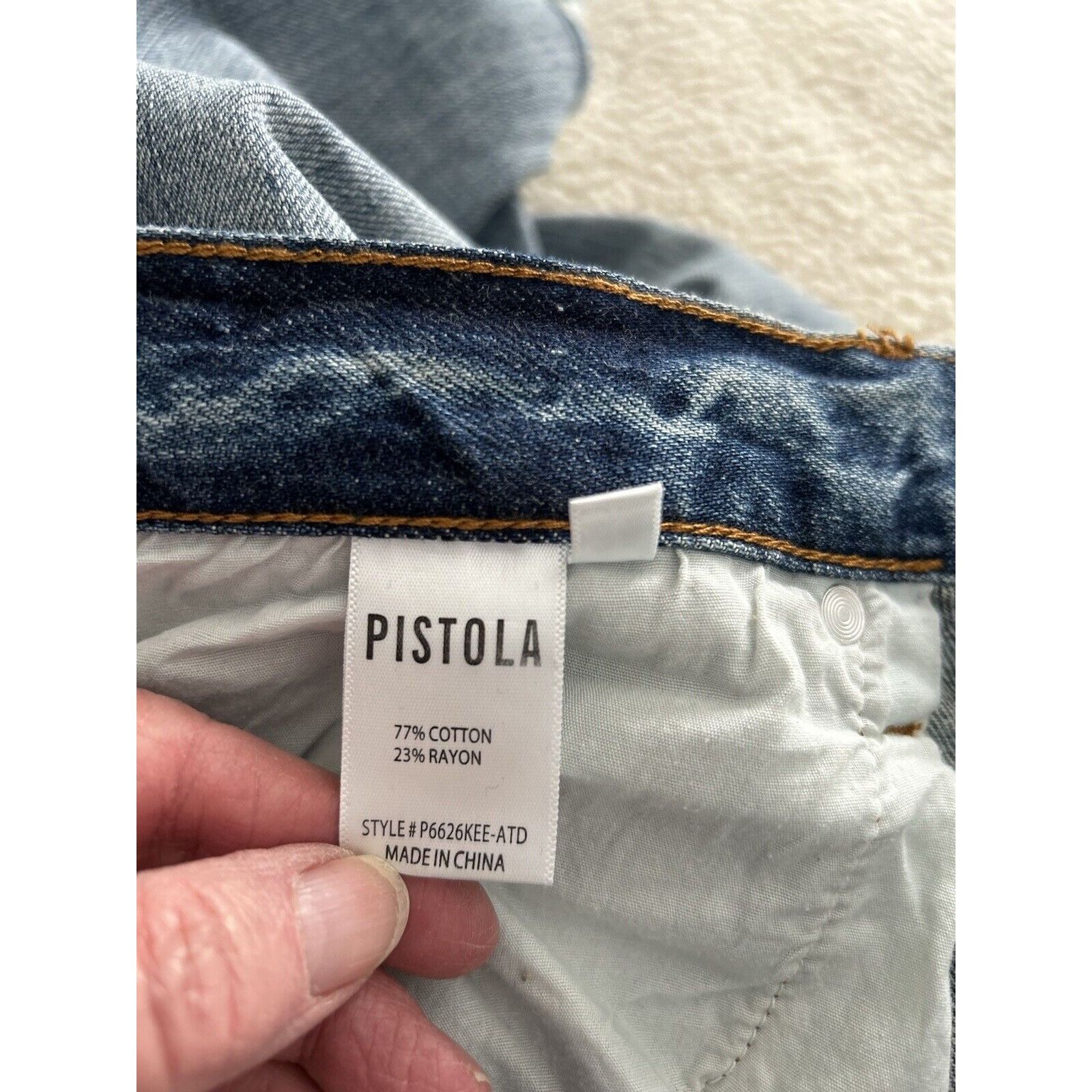 Pistola Presley High Rise Relaxed Roller Jean Crop Length in