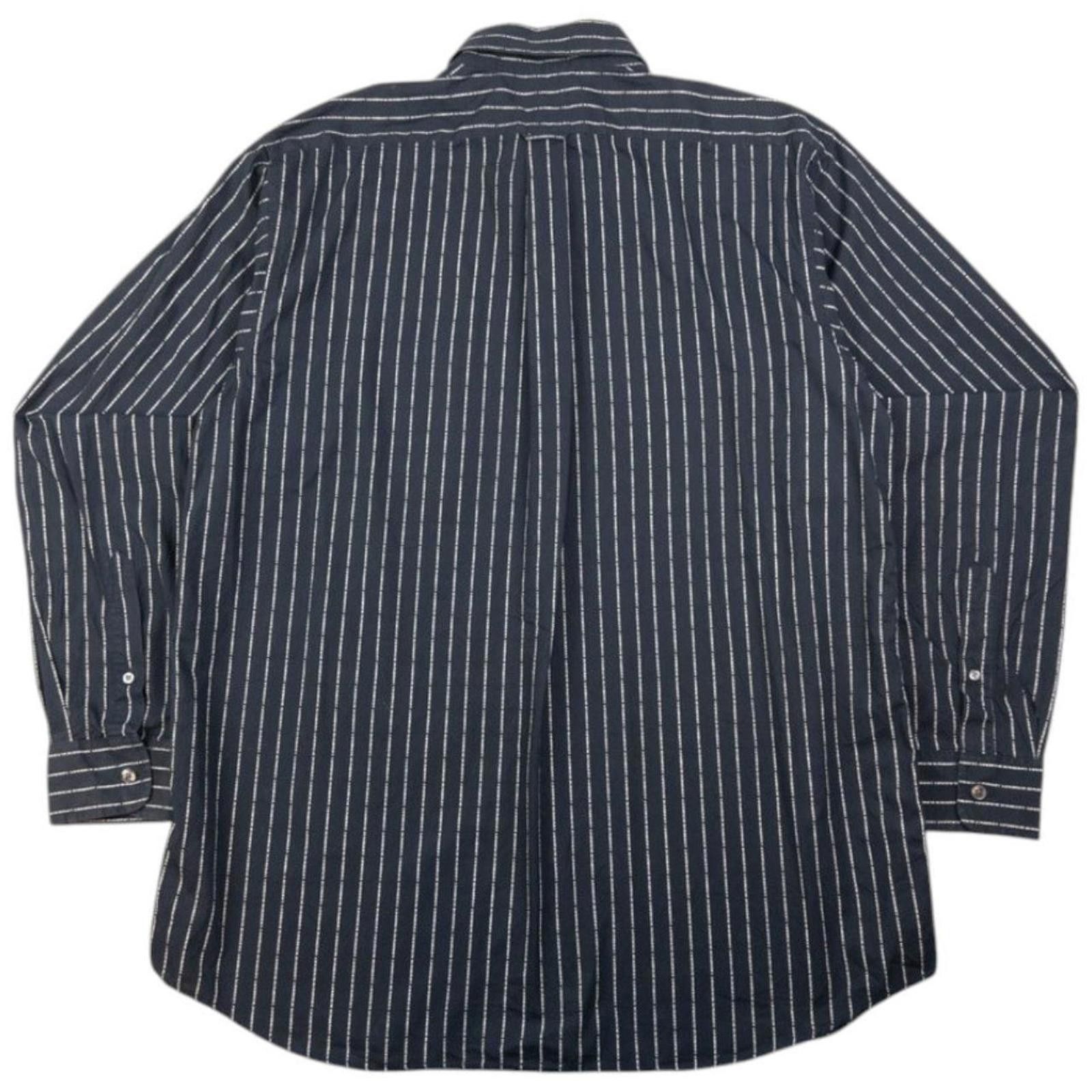 Burberry Vintage Burberry Text Stripe Long Sleeve Button Up Shirt L Size US L / EU 52-54 / 3 - 2 Thumbnail